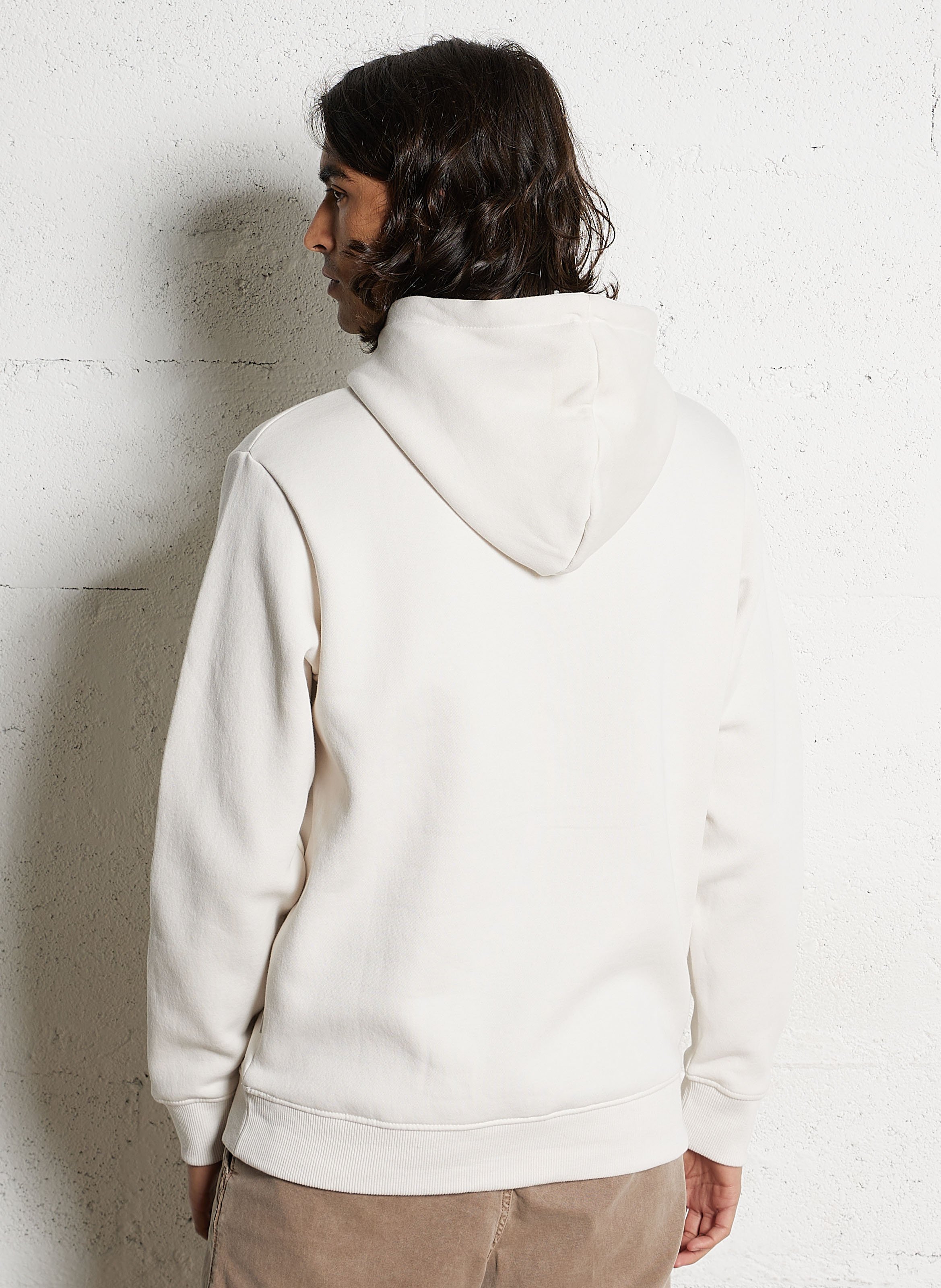 Sweat à capuche sérigraphie velours en coton mélangé PEPE JEANS Beige