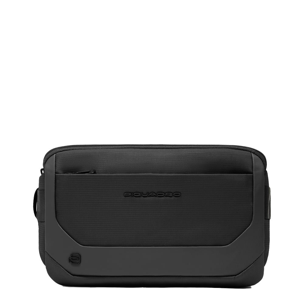 Expandable fanny pack in recycled fabric and leather, convertible into a chest bag PIQUADRO