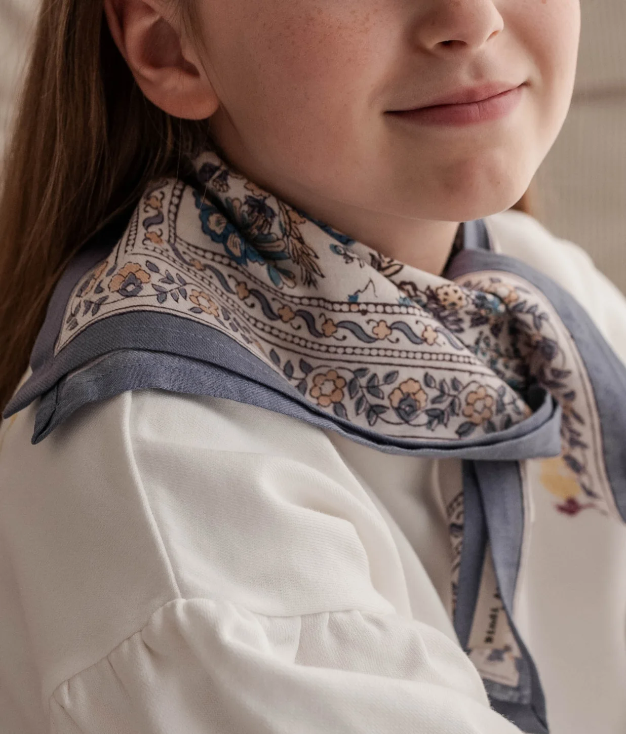 Children&#039;s printed cotton scarf Kiala BINDI ATELIER Blue