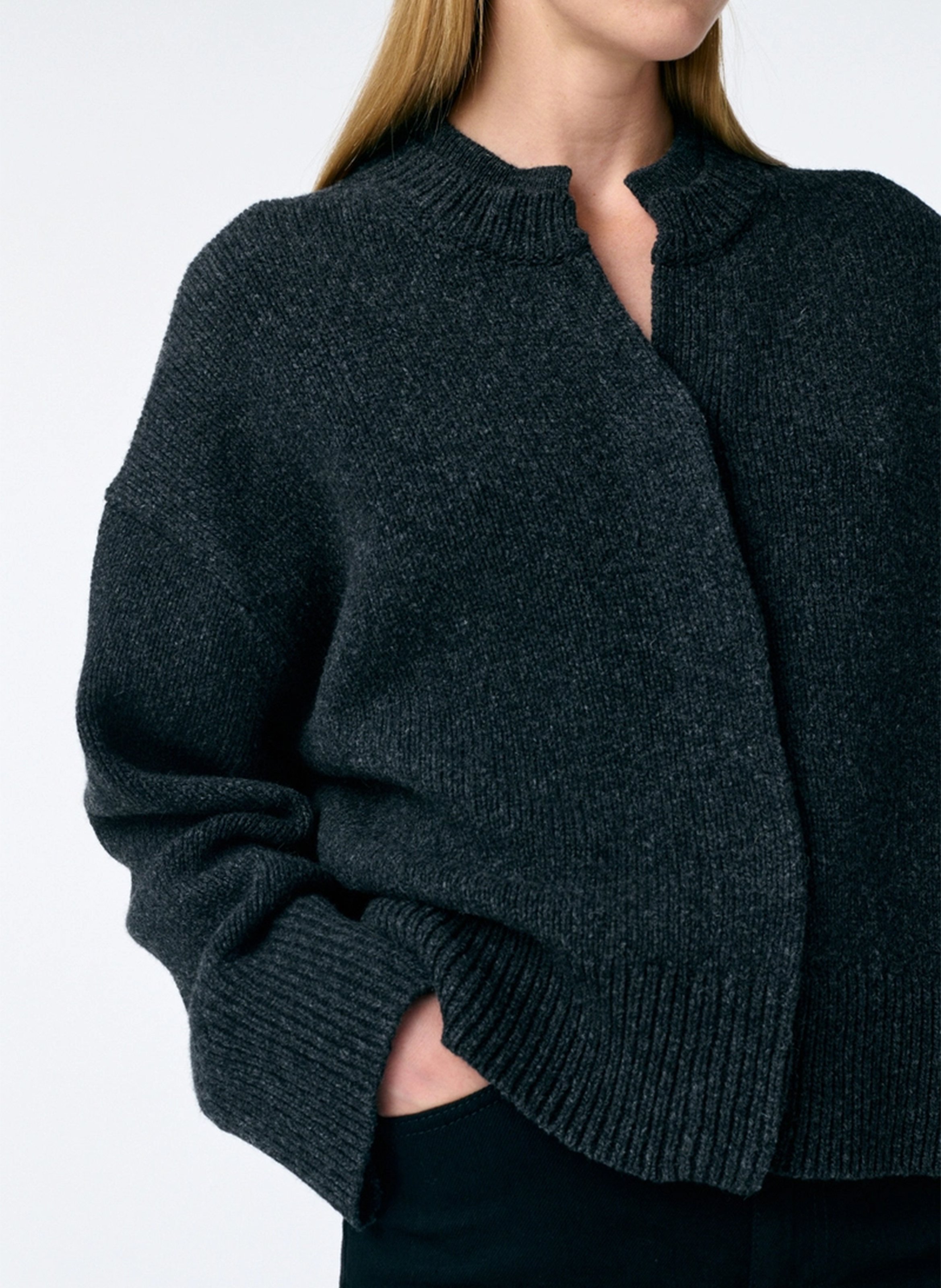 Round-neck wool cardigan VANESSA BRUNO Grey