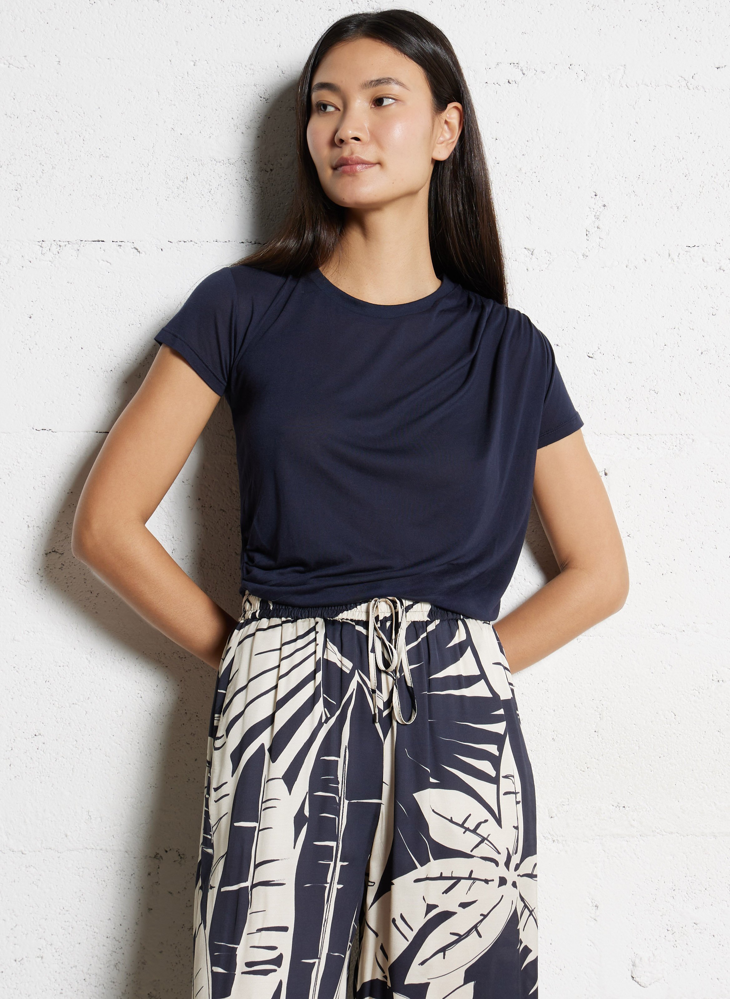 Tee-shirt ajusté à fronces IKKS Bleu