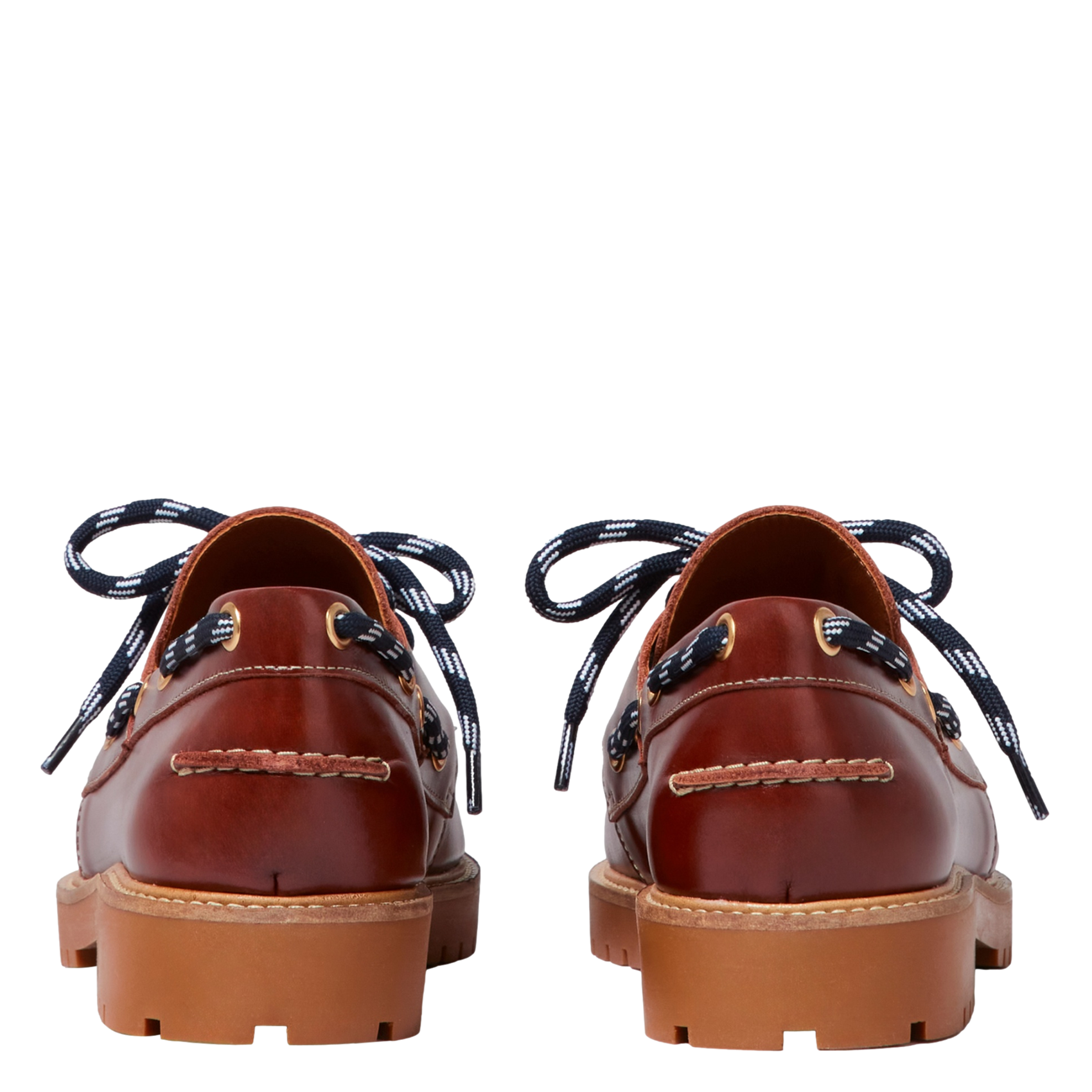 Gestreifte Leder-Mokassins mit Schnürung CLAUDIE PIERLOT Braun