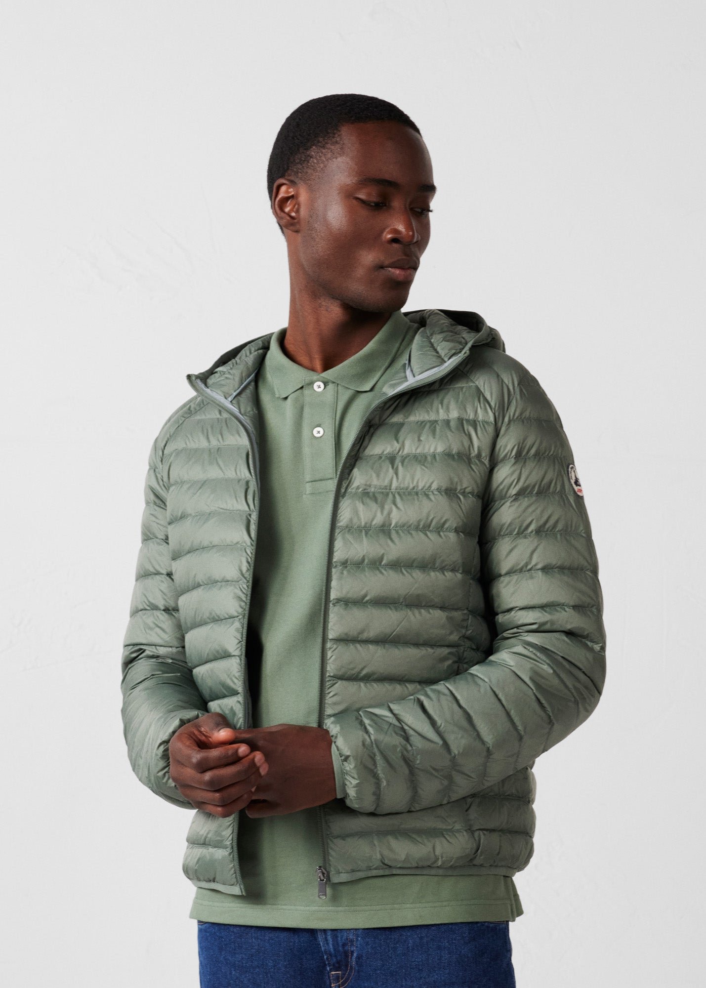 Lightweight hooded puffer jacket nico JOTT Green