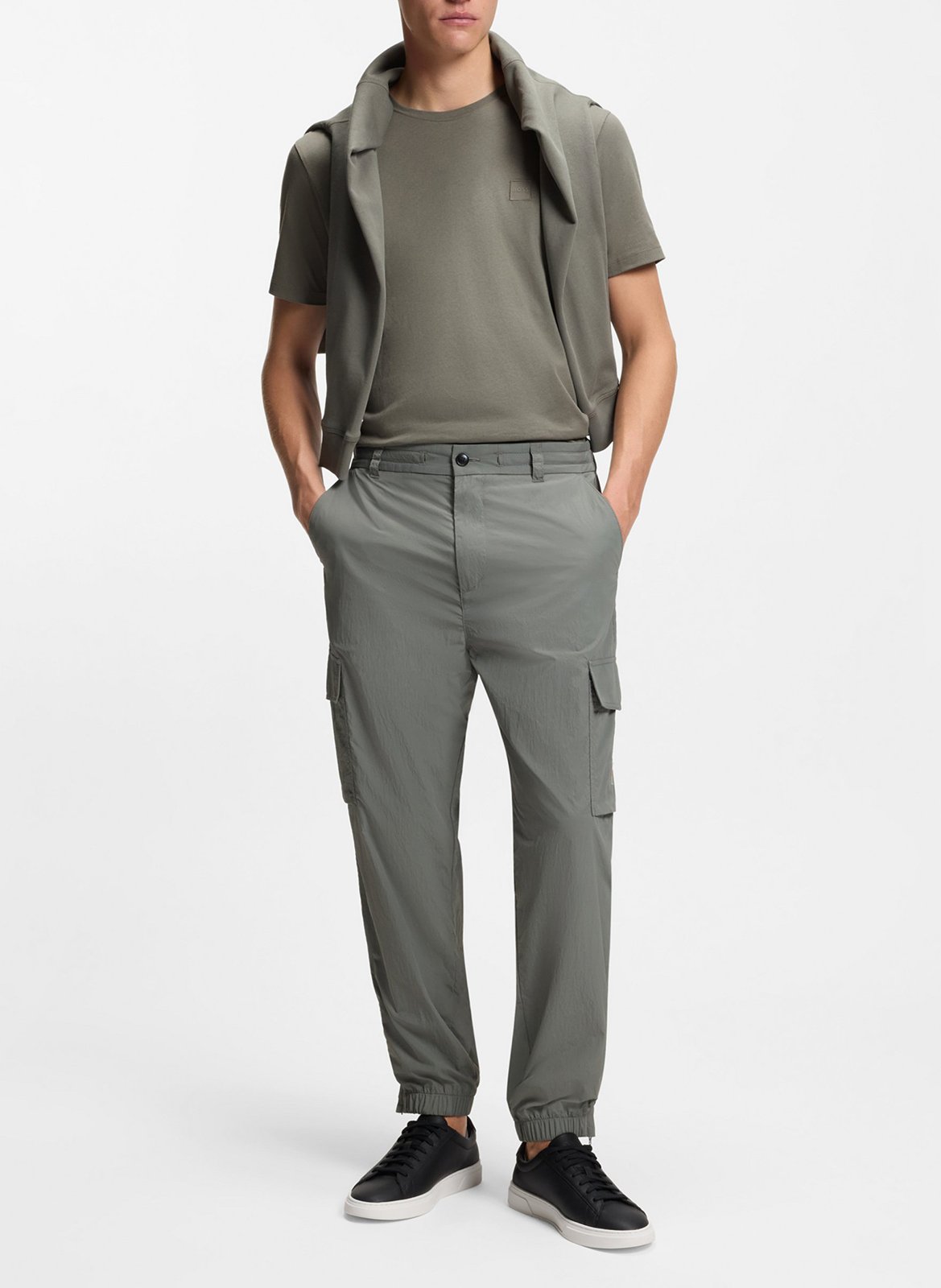 Short-sleeved round-neck cotton T-shirt Silver