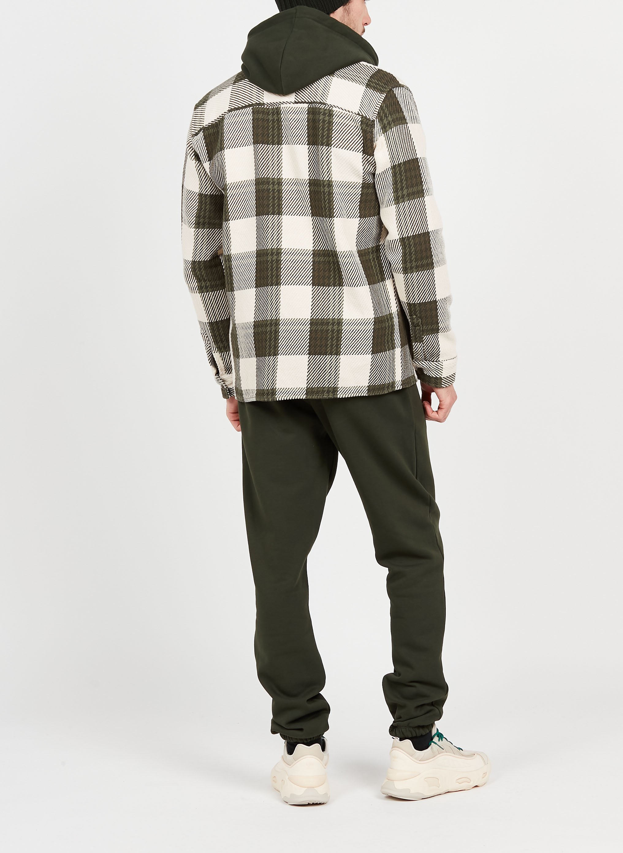 Surchemise à carreaux en sergé de coton Vert