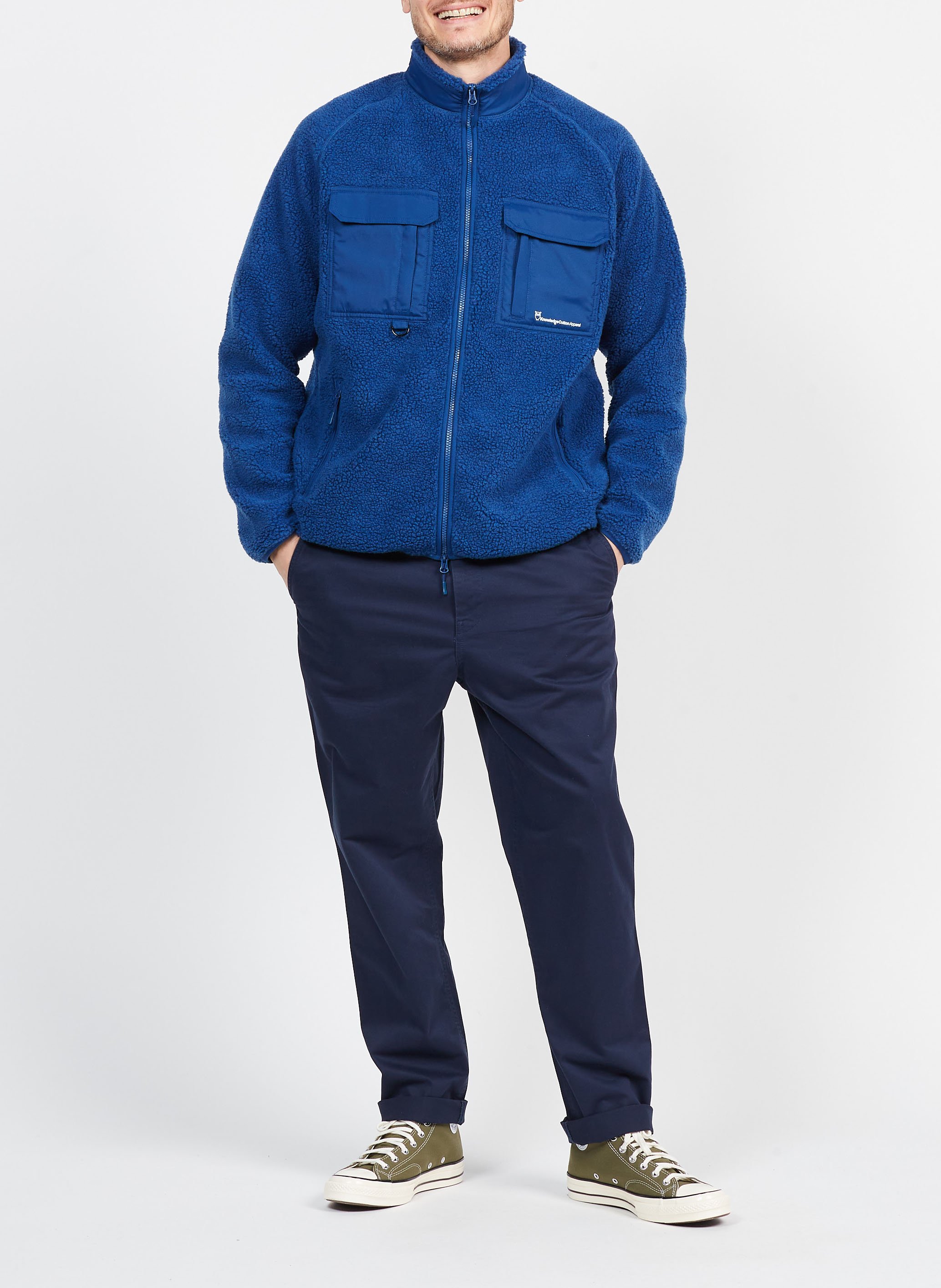 Veste polaire en matière recyclé KNOWLEDGE COTTON APPAREL Bleu