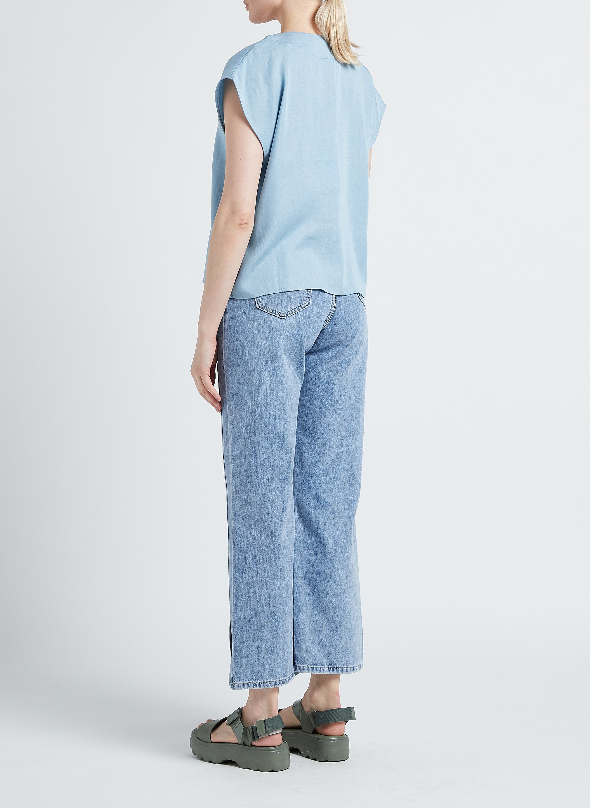 Top met V-hals RITA ROW Blauw