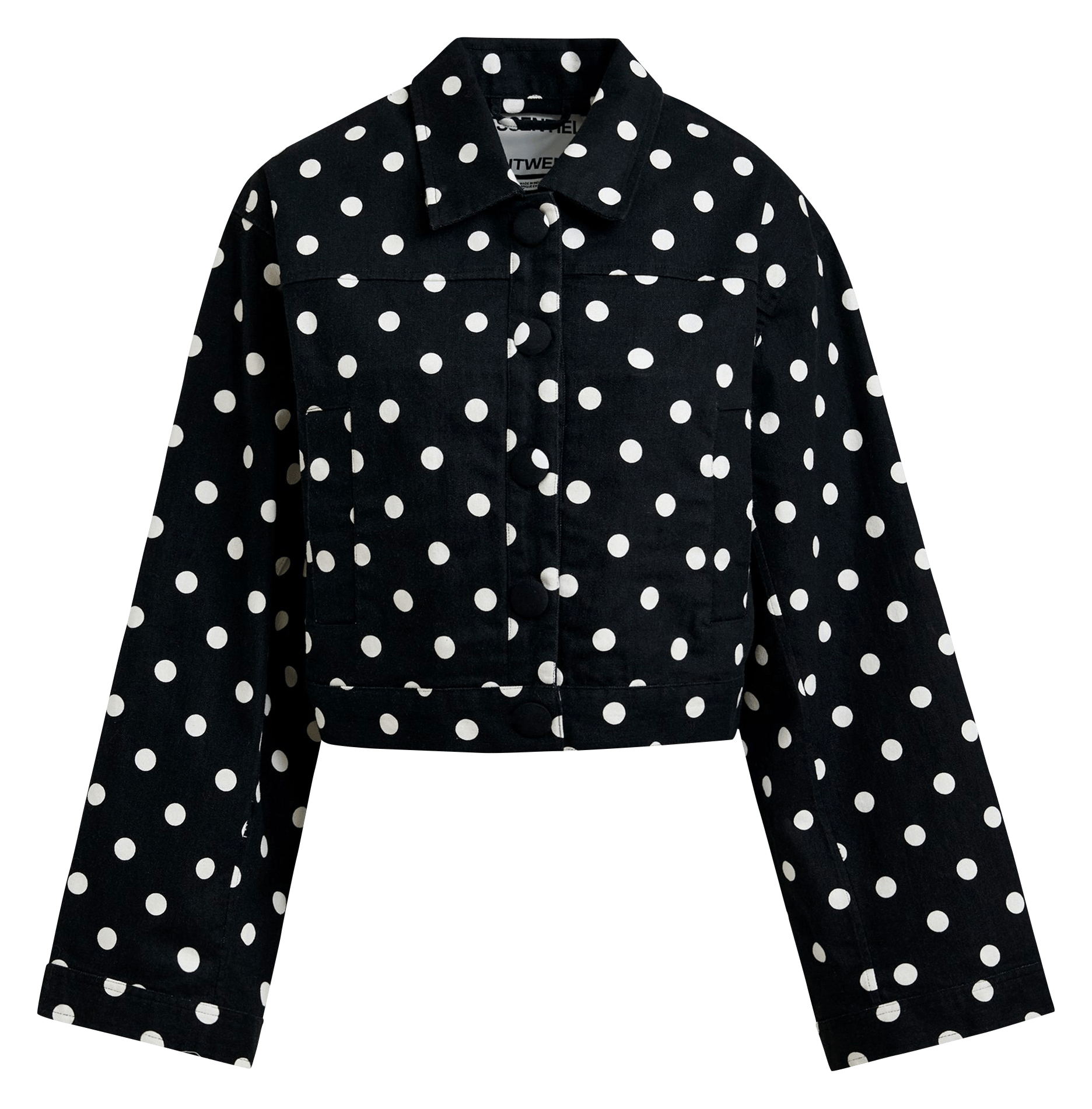 Straight jacket with classic collar in printed cotton ESSENTIEL ANTWERP White