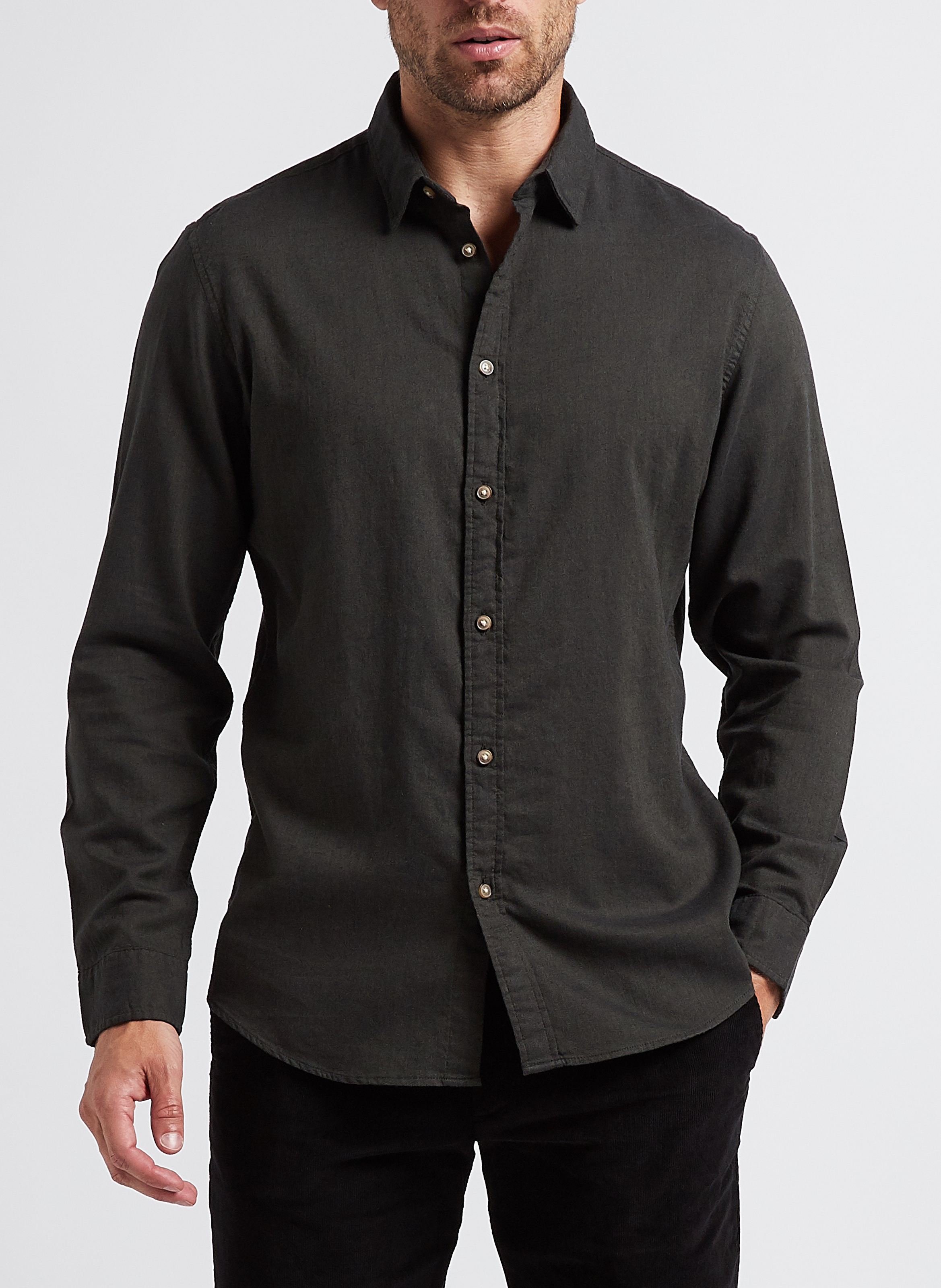 Chemise droit col classique en coton SELECTED