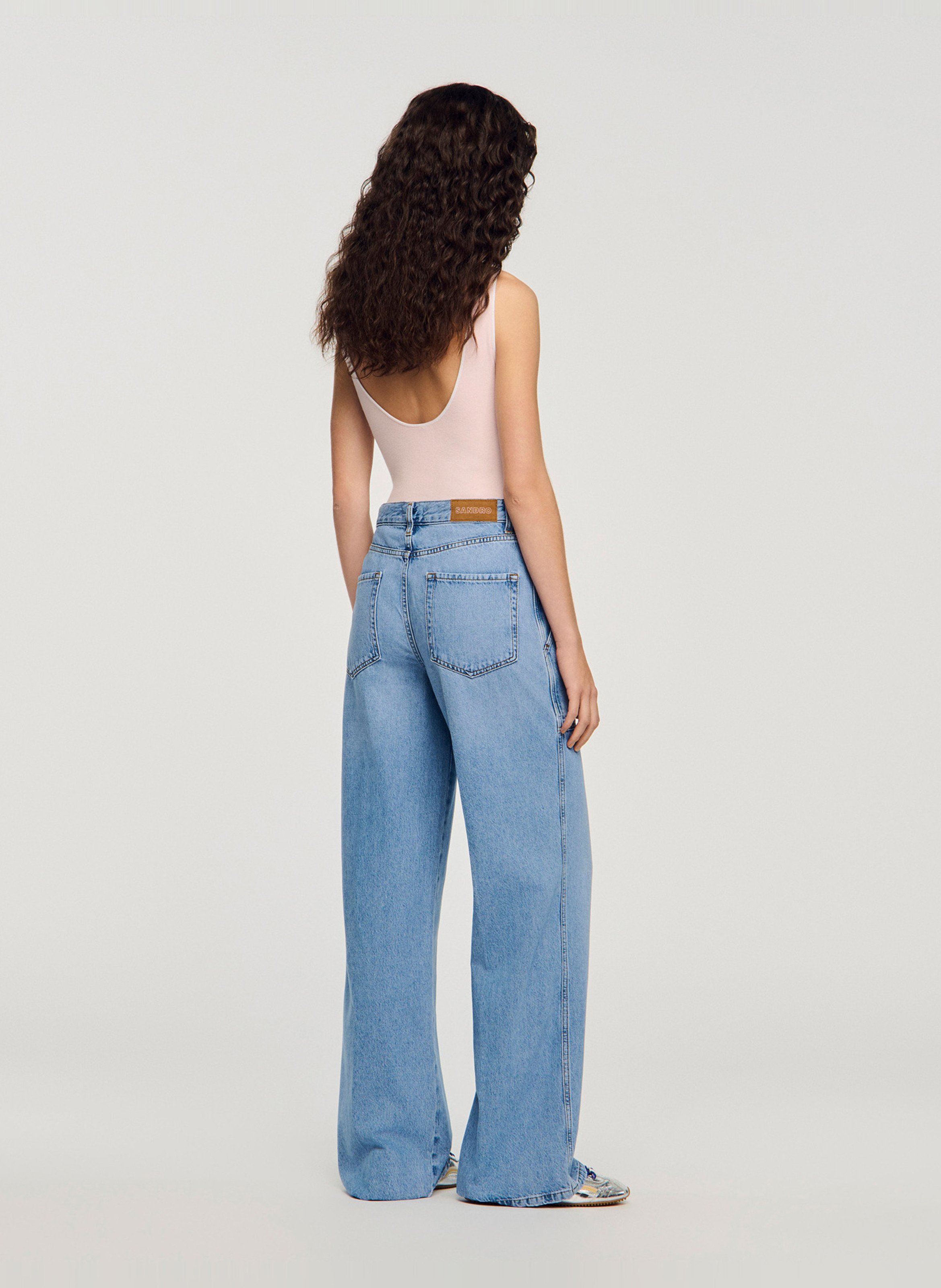 Wijde jeans met verwassen effect SANDRO Blauw