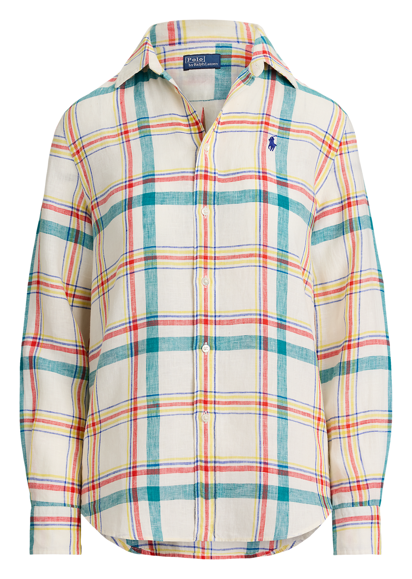 Straight linen checked shirt POLO RALPH LAUREN White