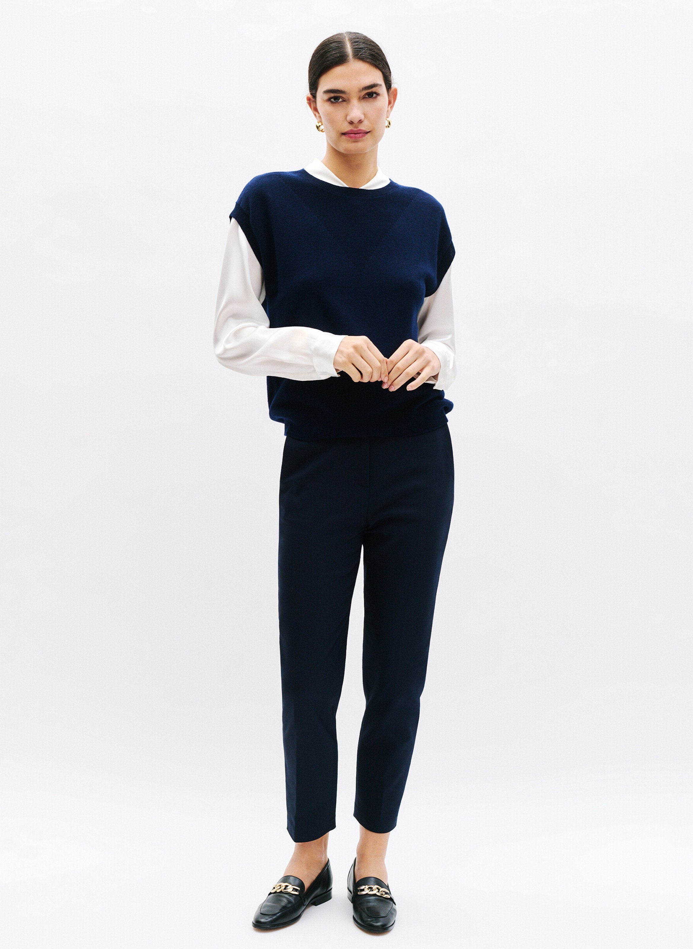 Pantalon droit CAROLL Bleu