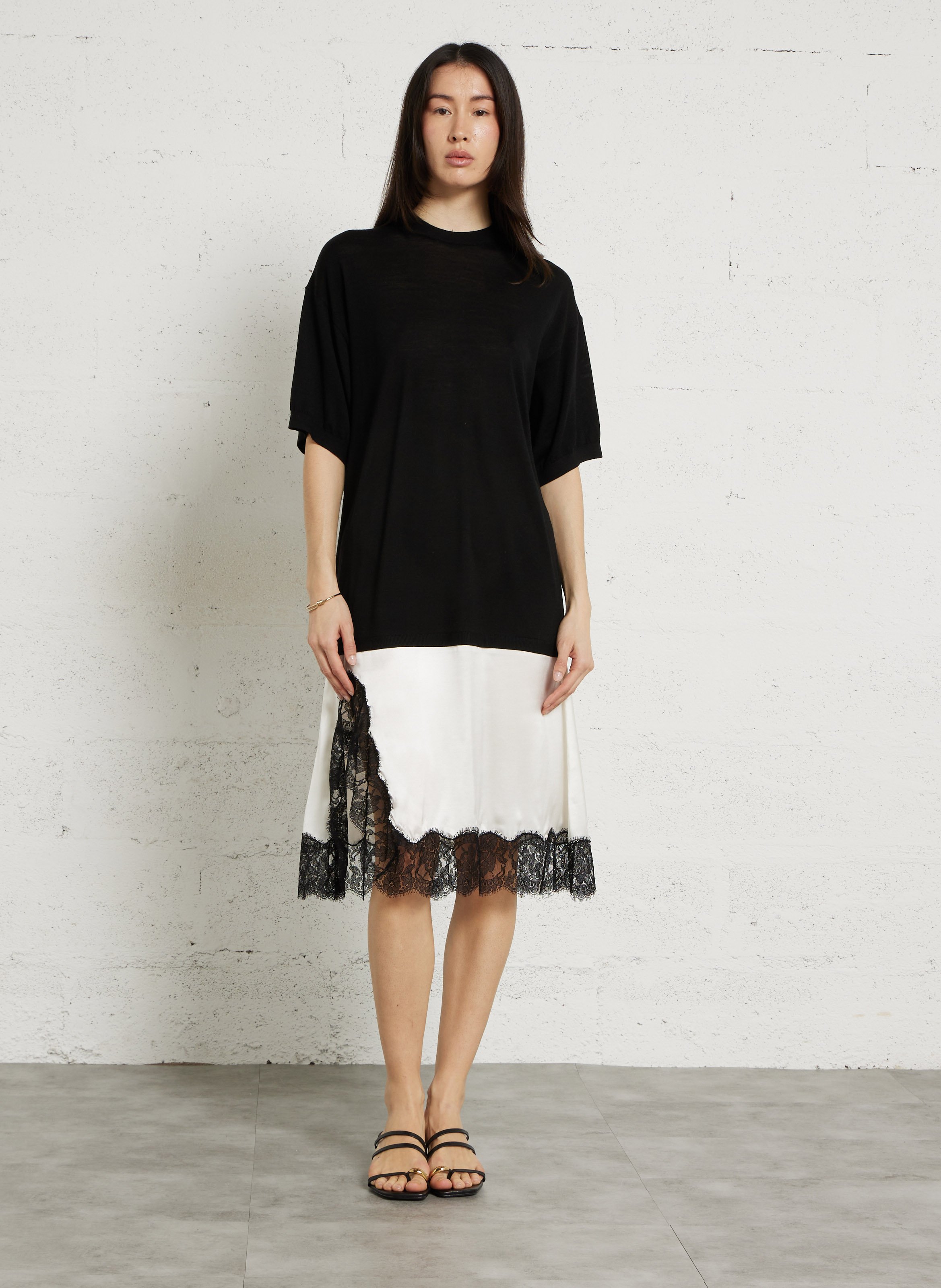 Mixed-media tank top LAURENCE BRAS White