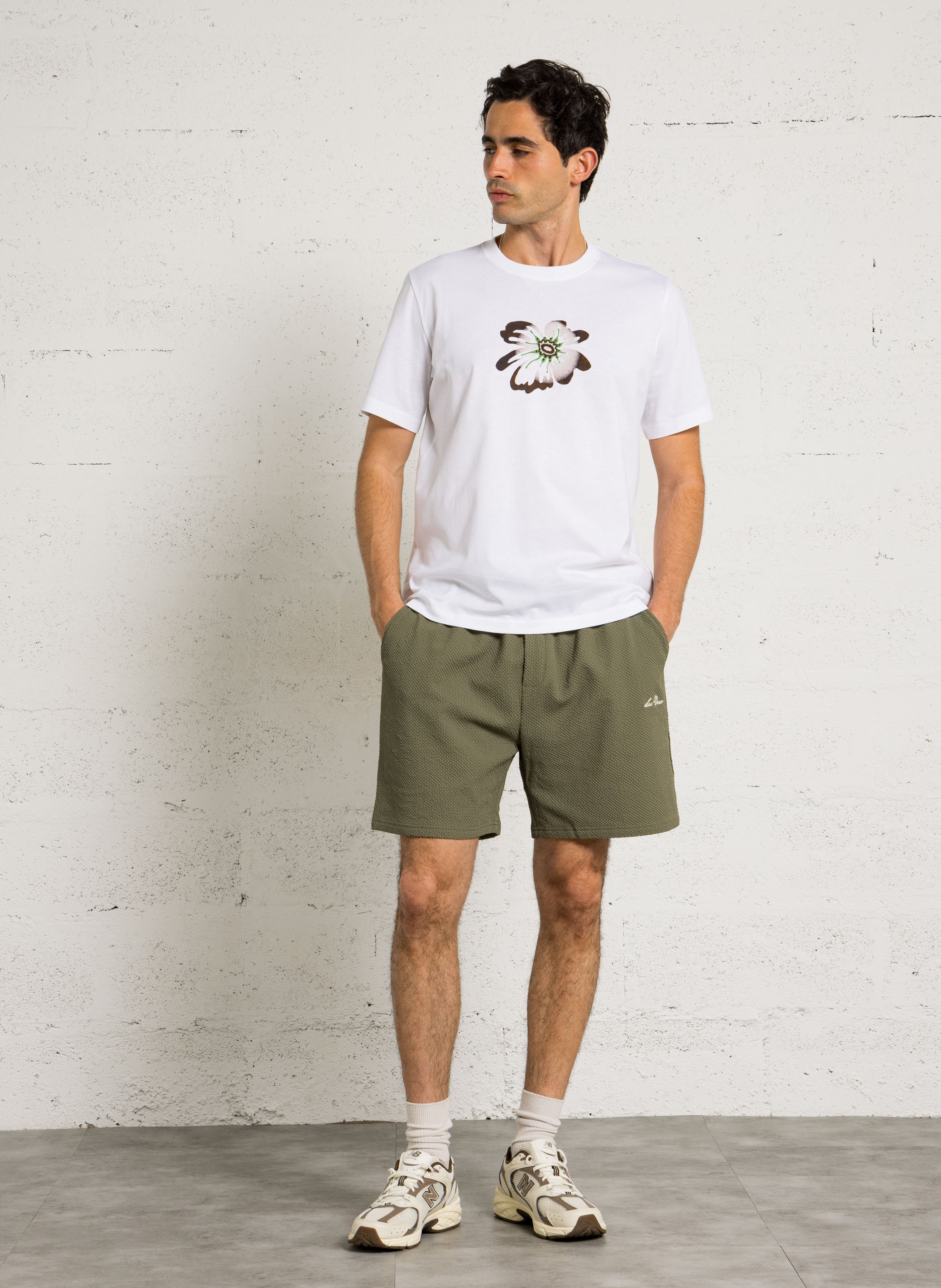 Gonna a diritto in seersucker LES DEUX Verde