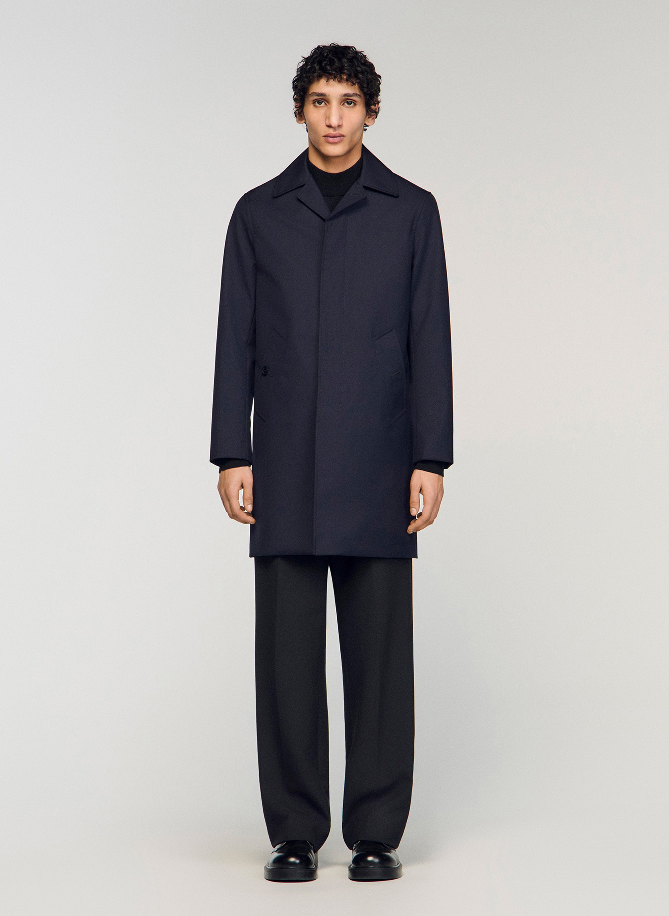 Giacca dritta con collo classico SANDRO Blu