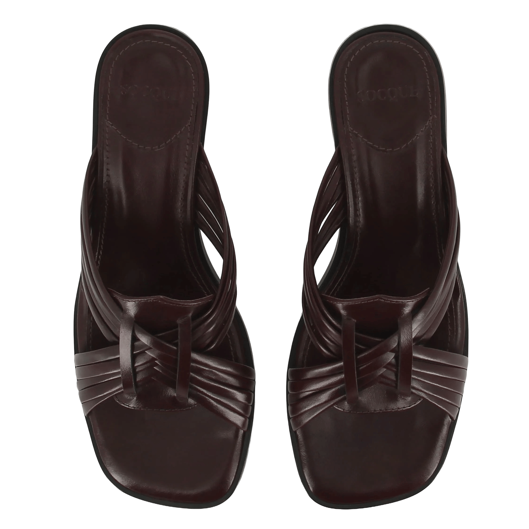 Heeled leather mules SOCQUE PARIS Brown