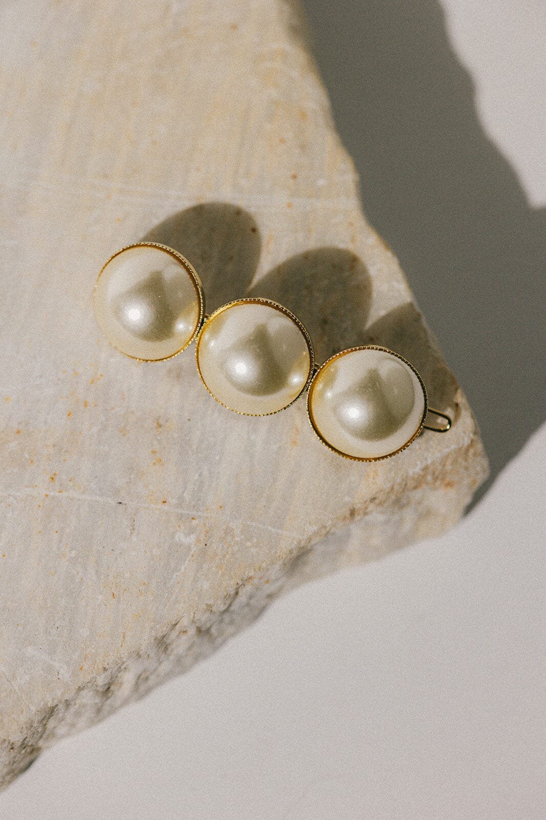 Maxi gold plated bead barrette Golden