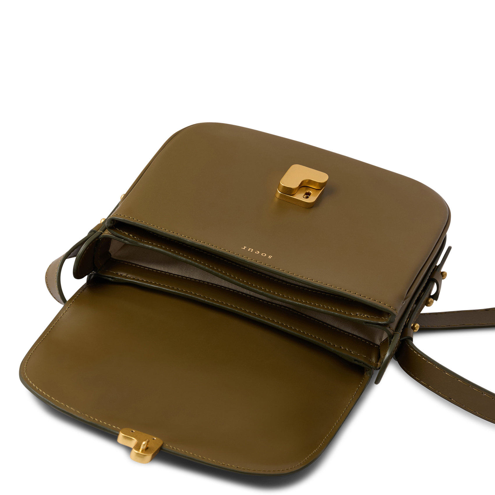 Leren clutch SOEUR Kaki