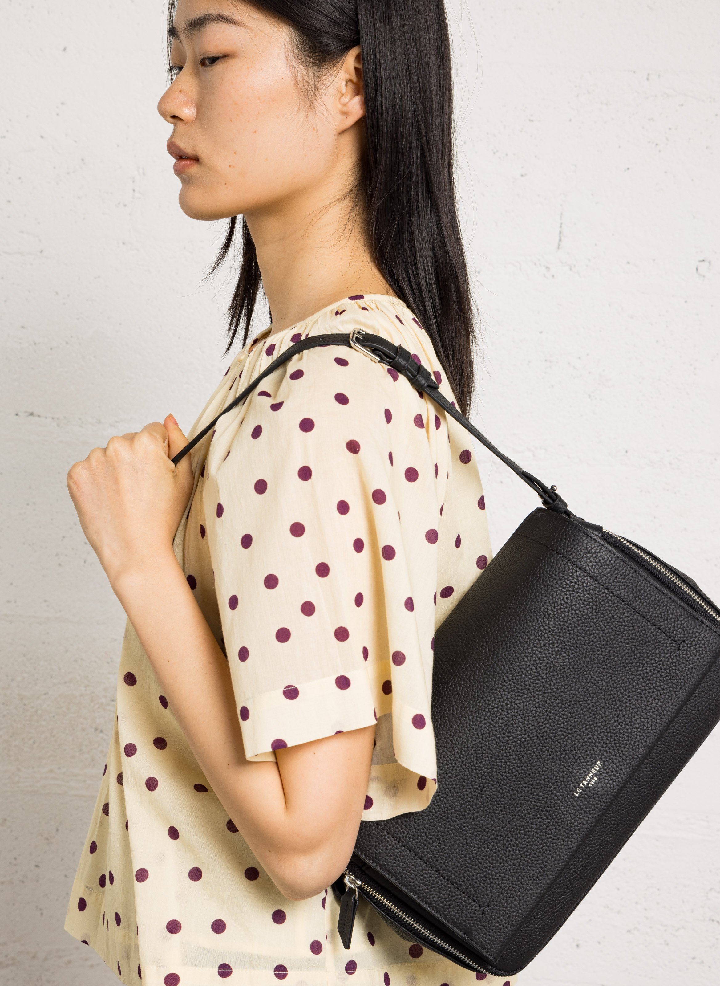 Aktentasche aus Nubukleder LE TANNEUR Schwarz