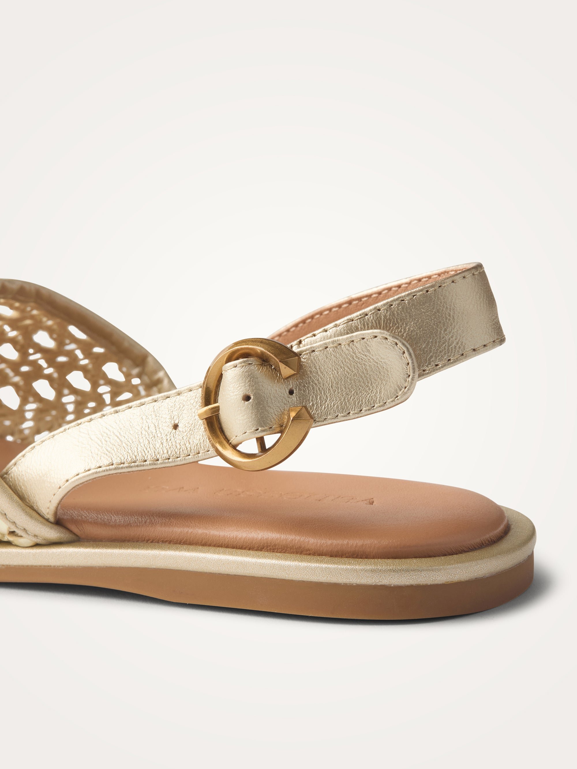 Woven slingback sandals with strap VANESSA WU Golden