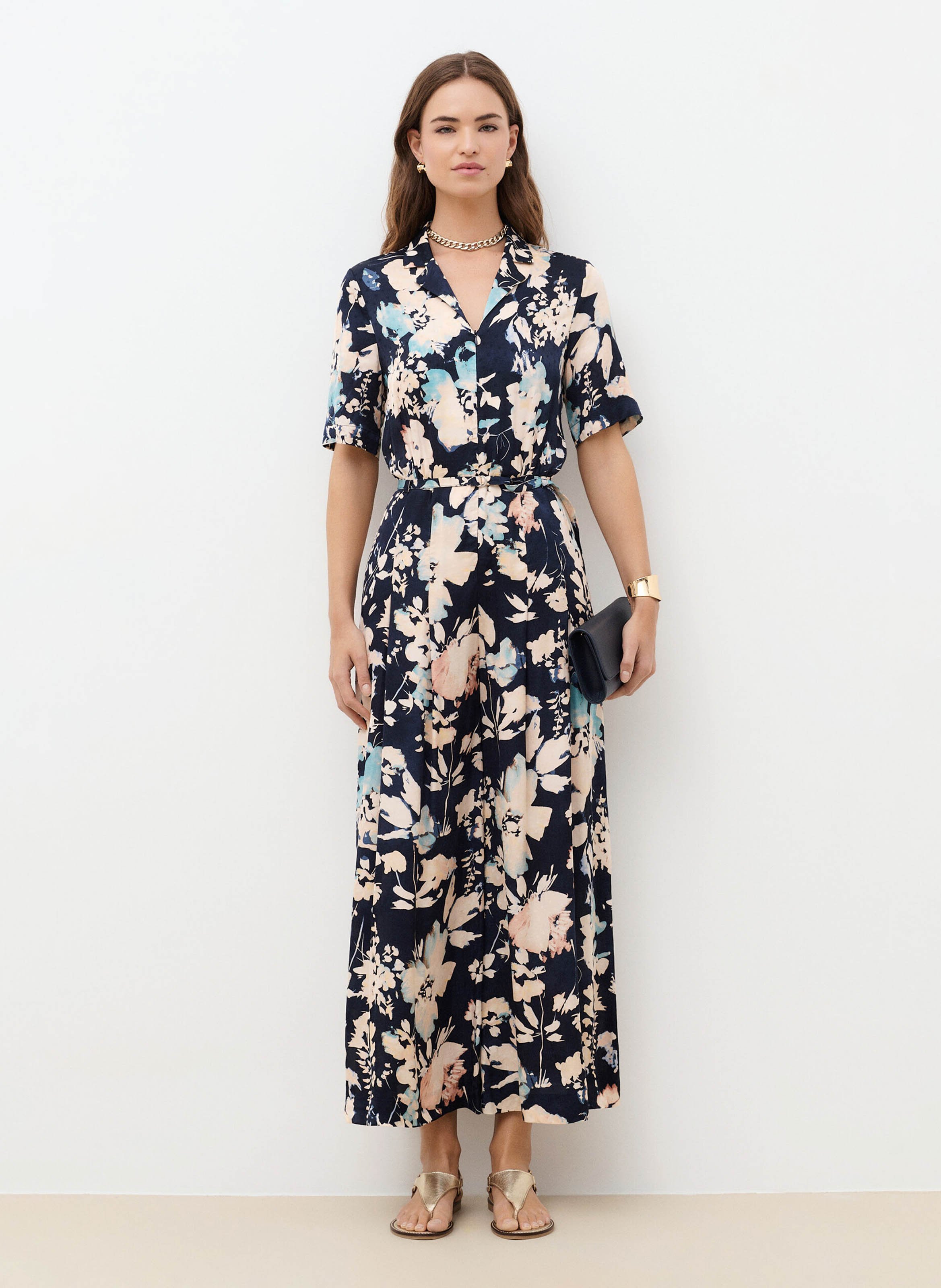 Combinaison large imprimée CAROLL Bleu