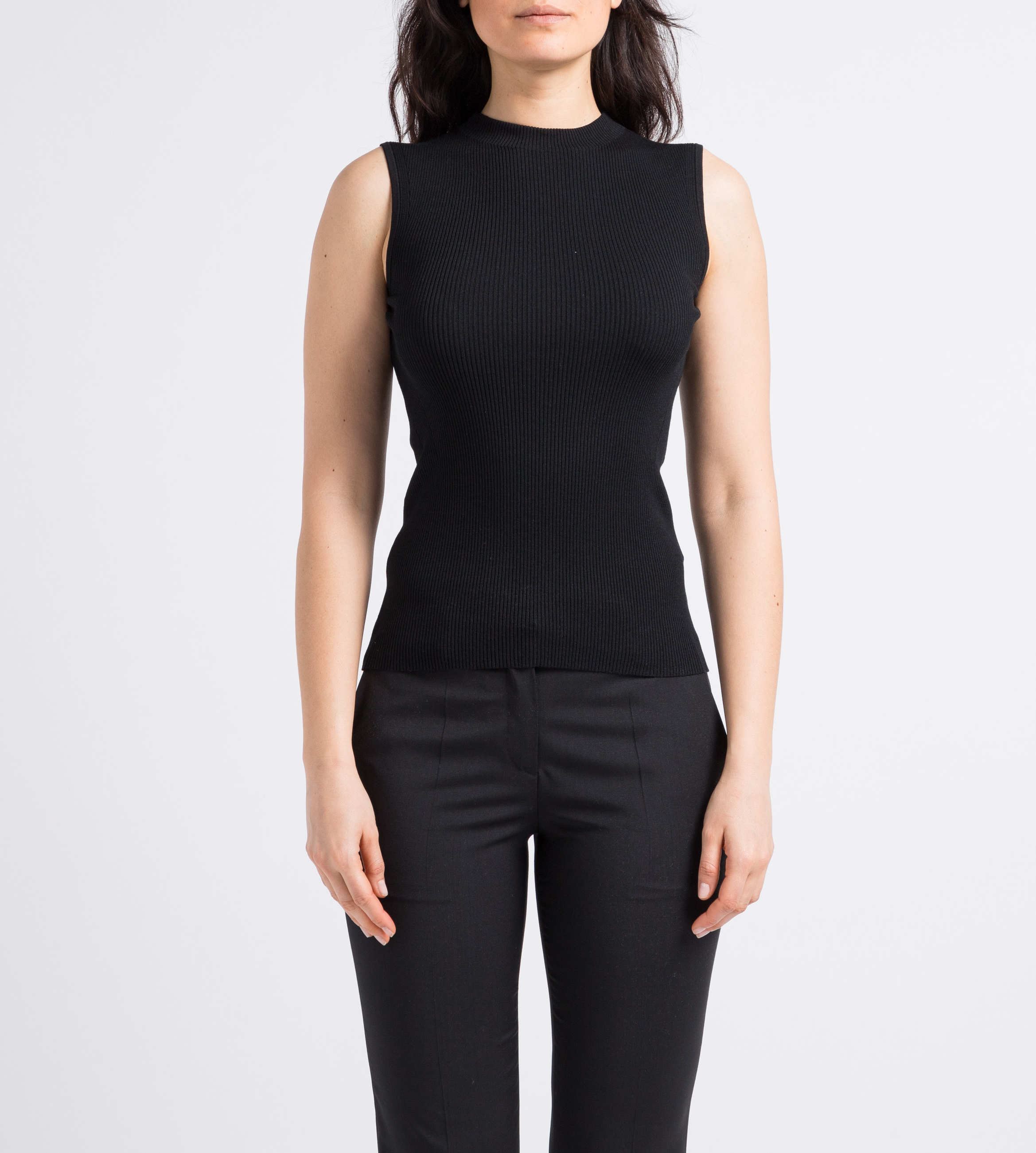 Ribbed sleeveless T-shirt BOSS Black