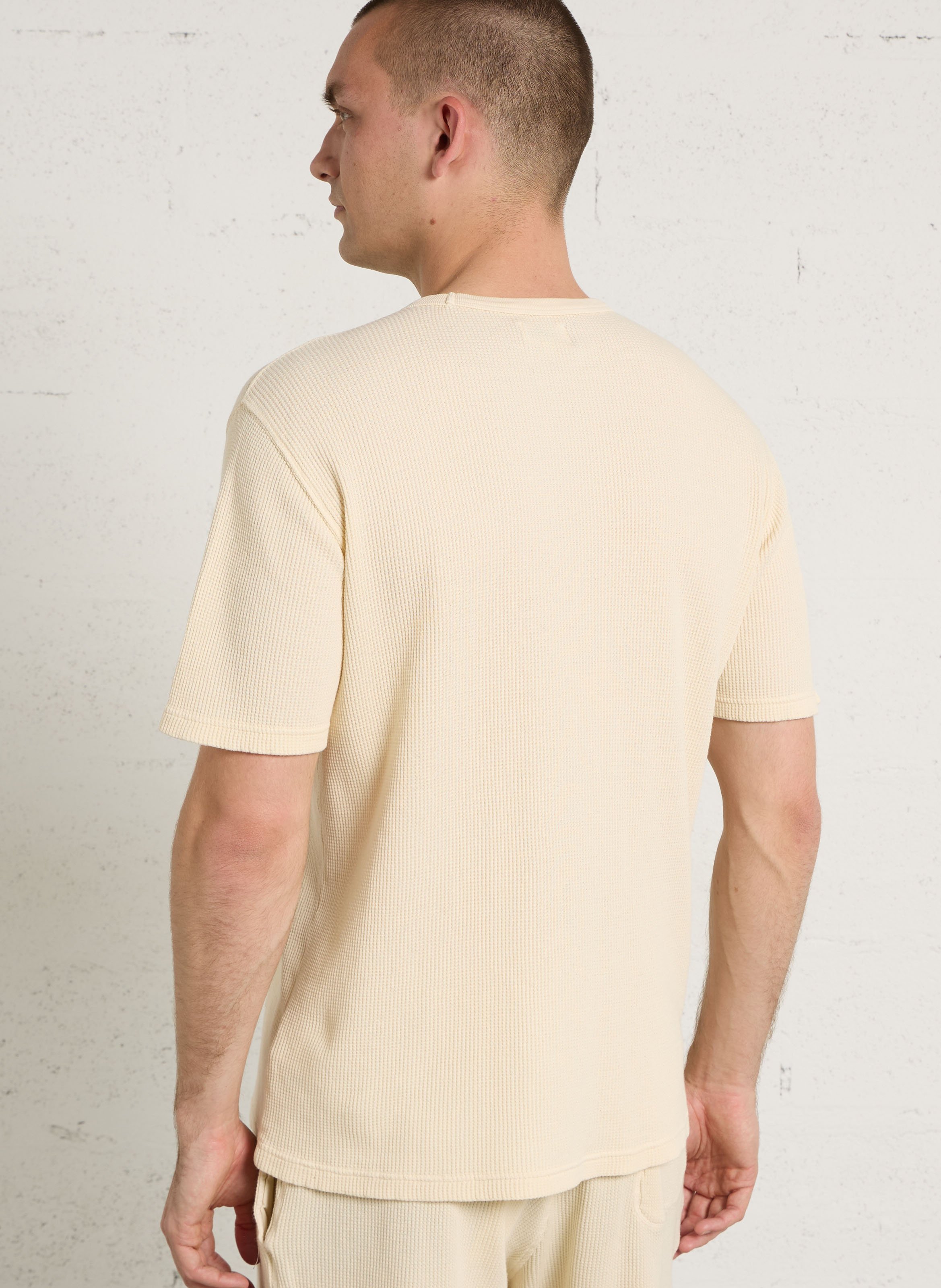 Gerade geschnittenes Rundhals-T-Shirt aus Baumwolle HARTFORD Beige