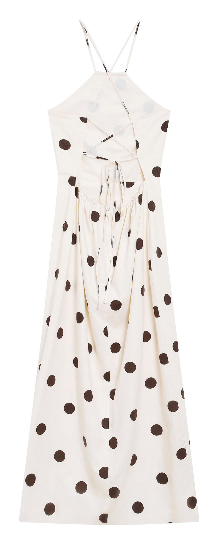 Long dress with American collar in blended linen GRACE ET MILA White