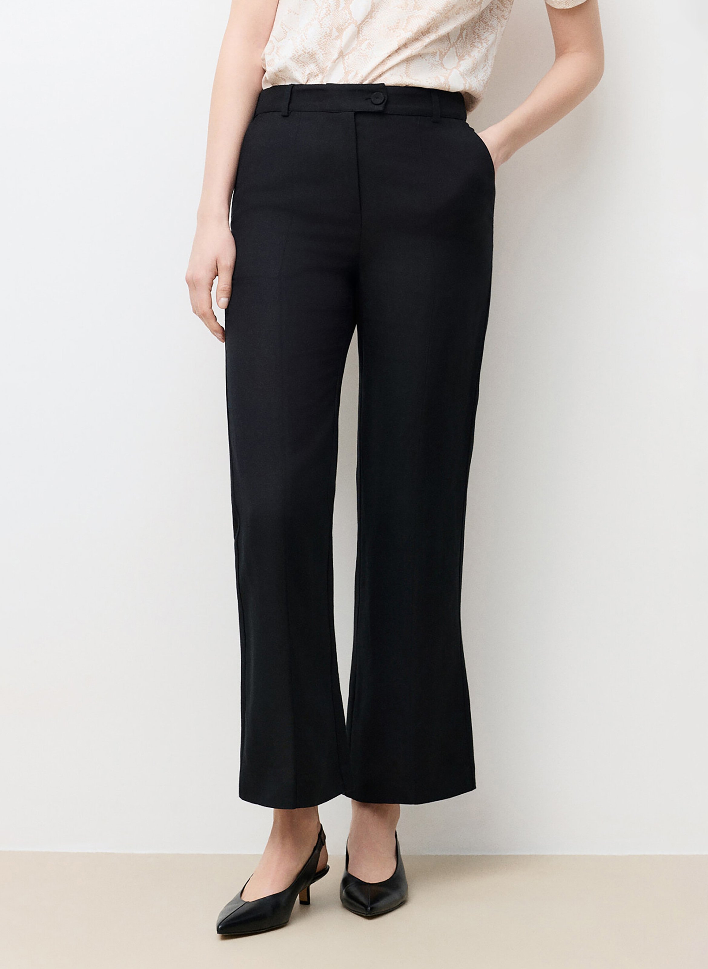 Pantalon droit taille haute uni CAROLL Noir