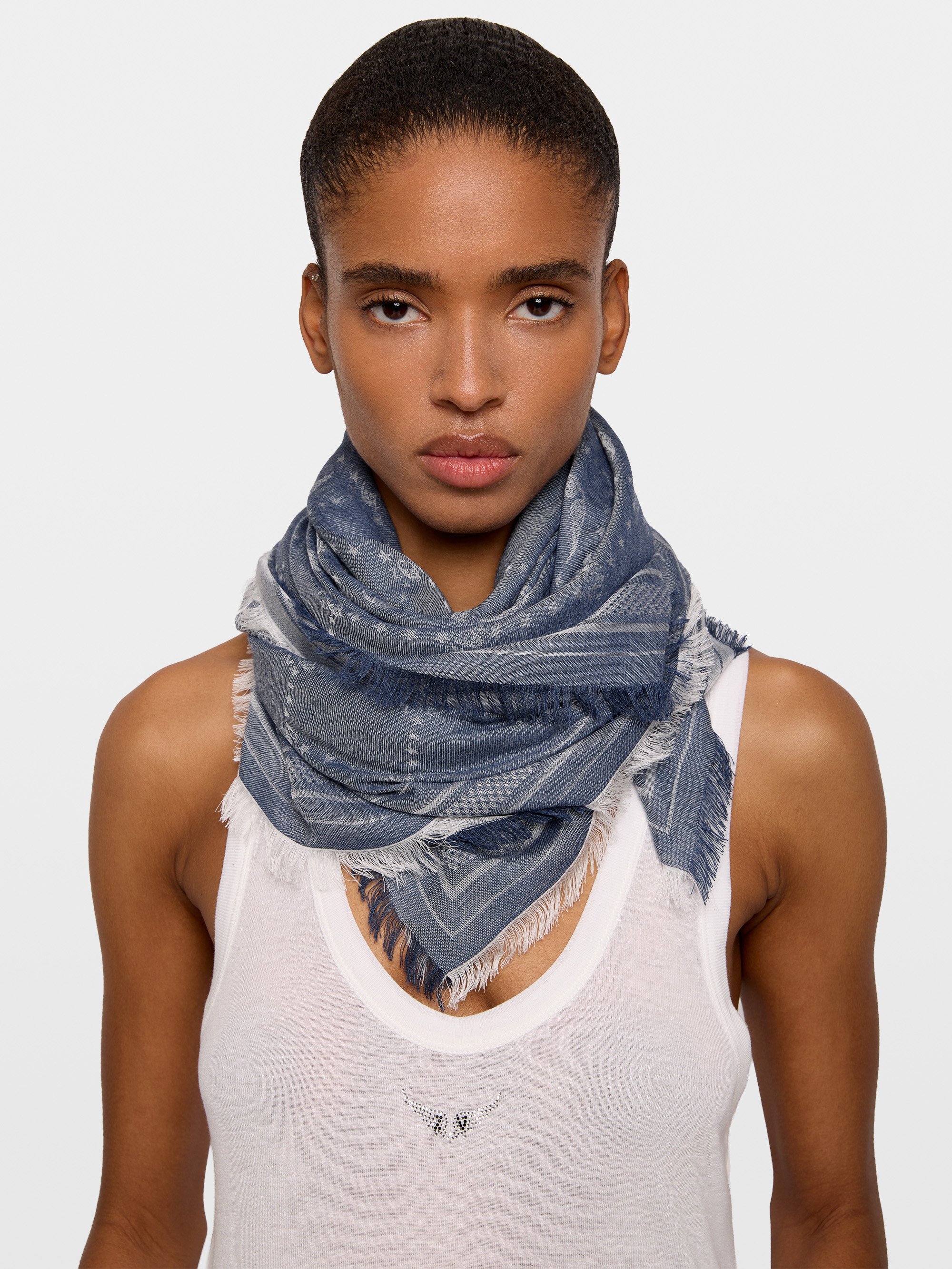Foulard en jacquard imprimé ZADIG&VOLTAIRE Bleu