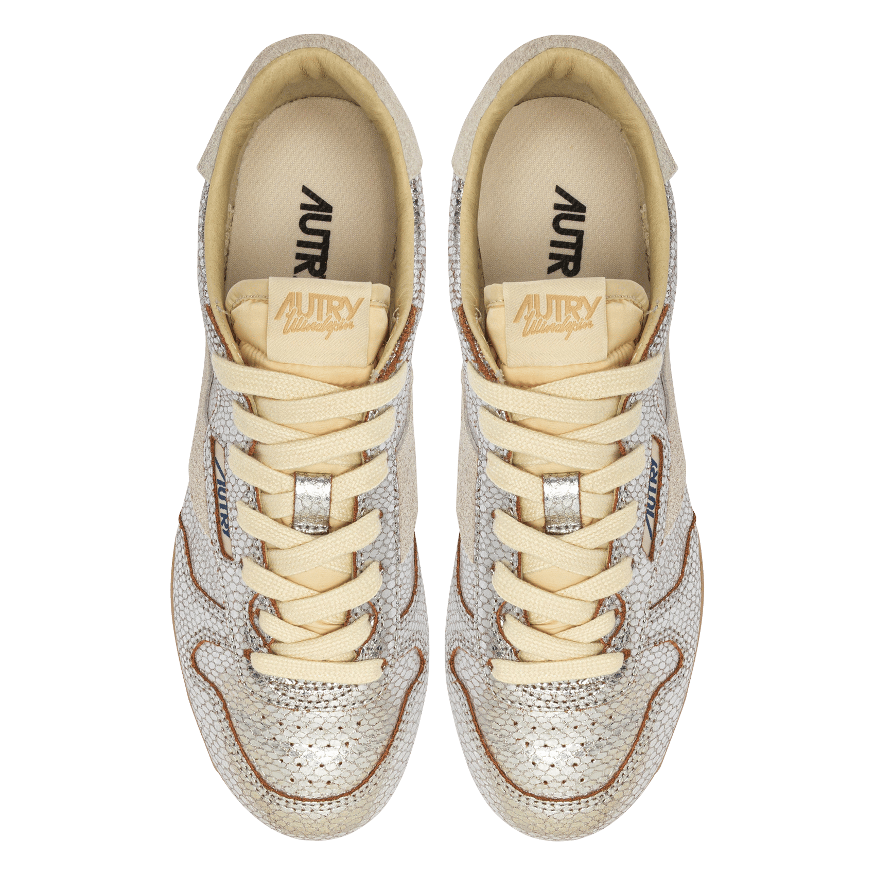 Baskets basses en cuir AUTRY Argent