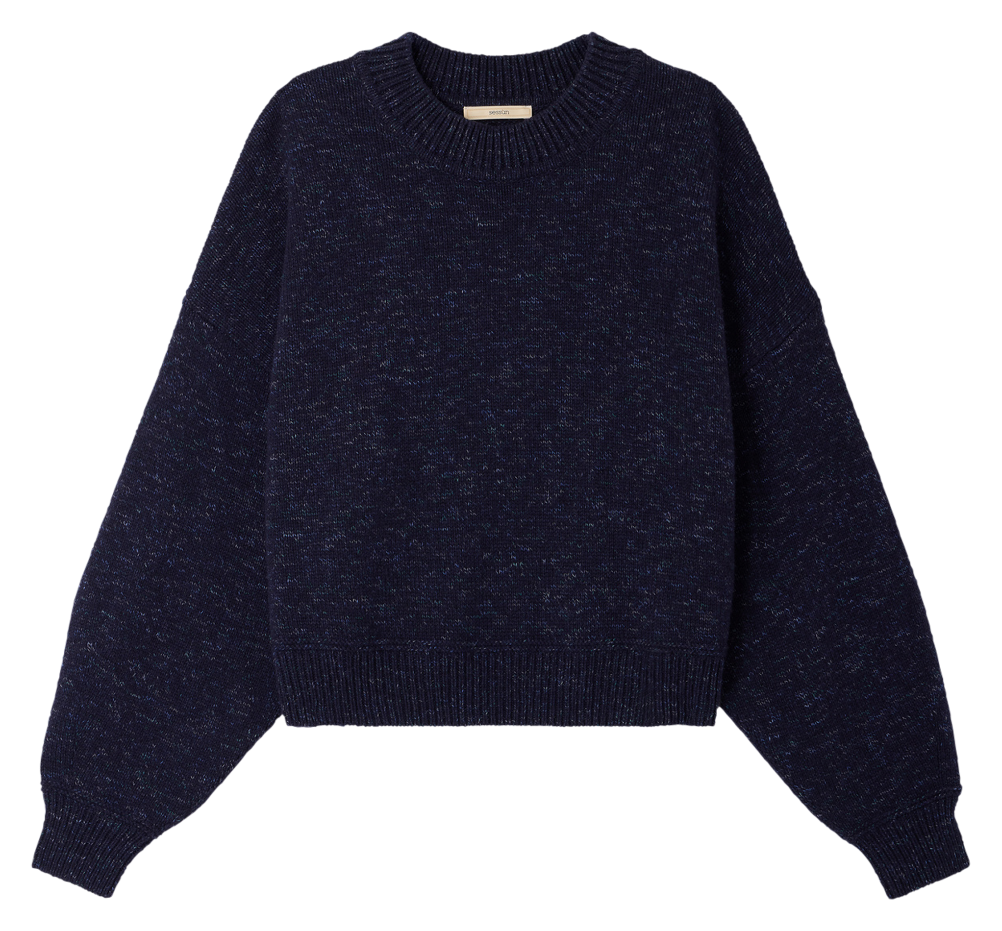 Loose-fit round-neck wool jumper SESSUN Blue