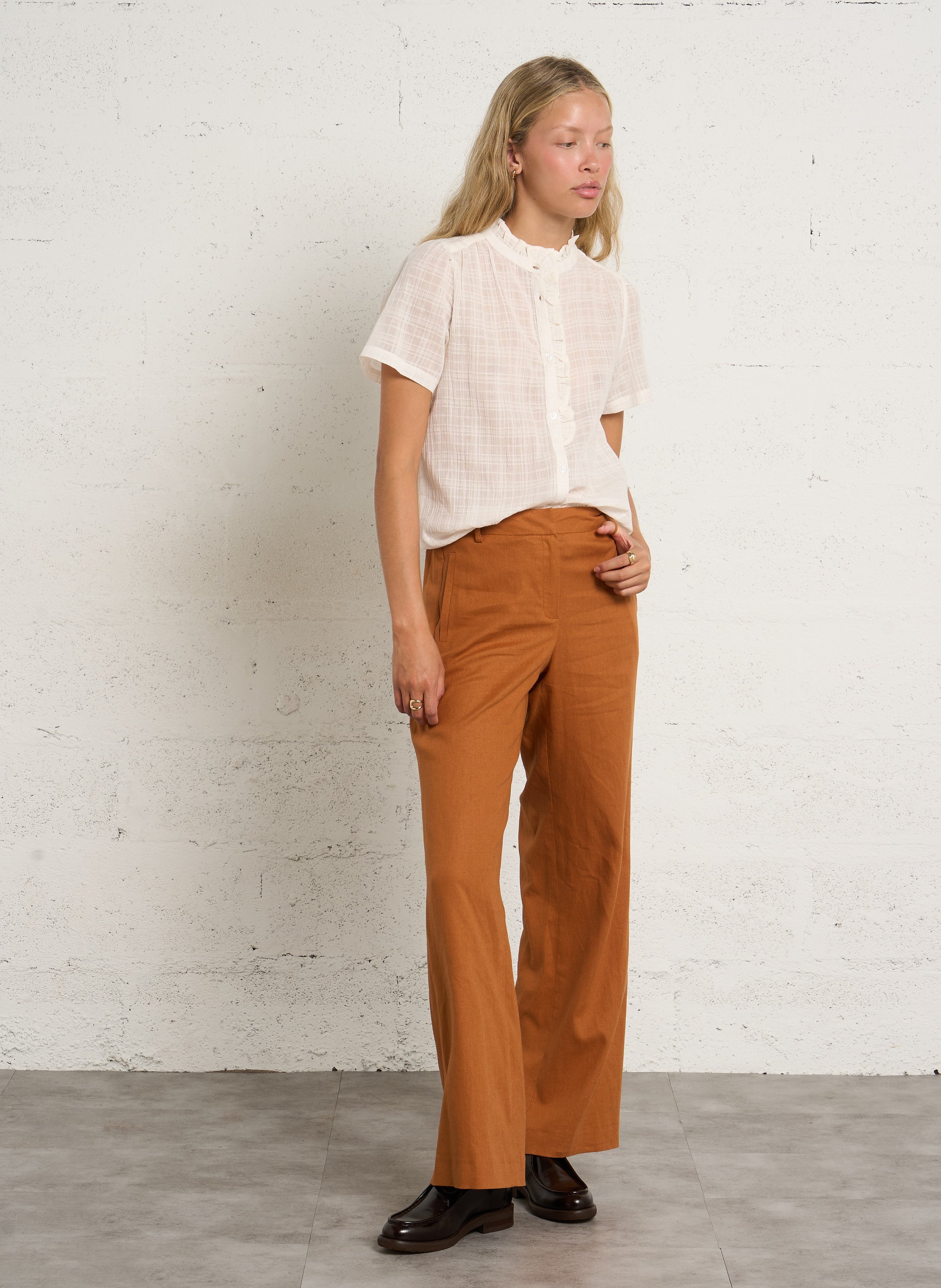 Straight cotton shirt LA PETITE ETOILE Beige