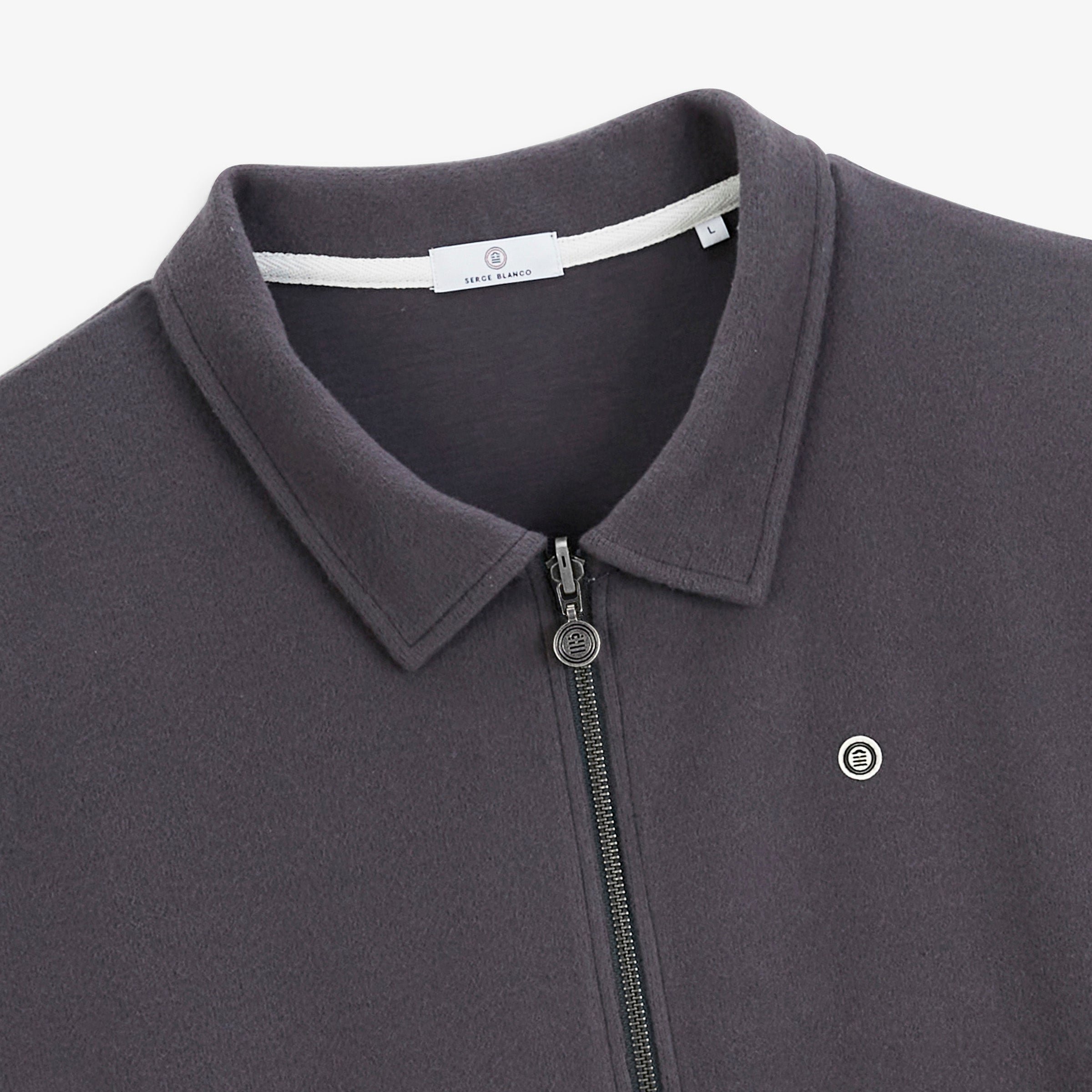 Zip-up sweatshirt with shirt collar SERGE BLANCO Grey