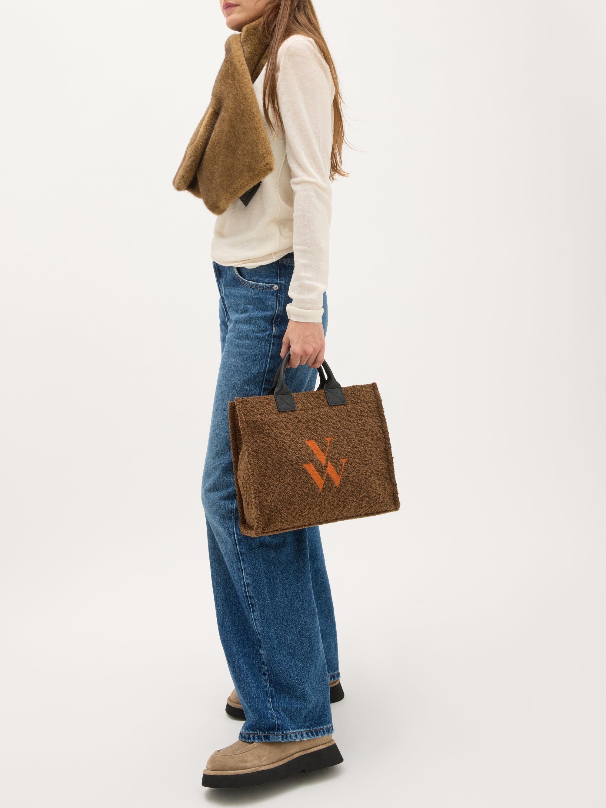 Tote bag with handles VANESSA WU Brown
