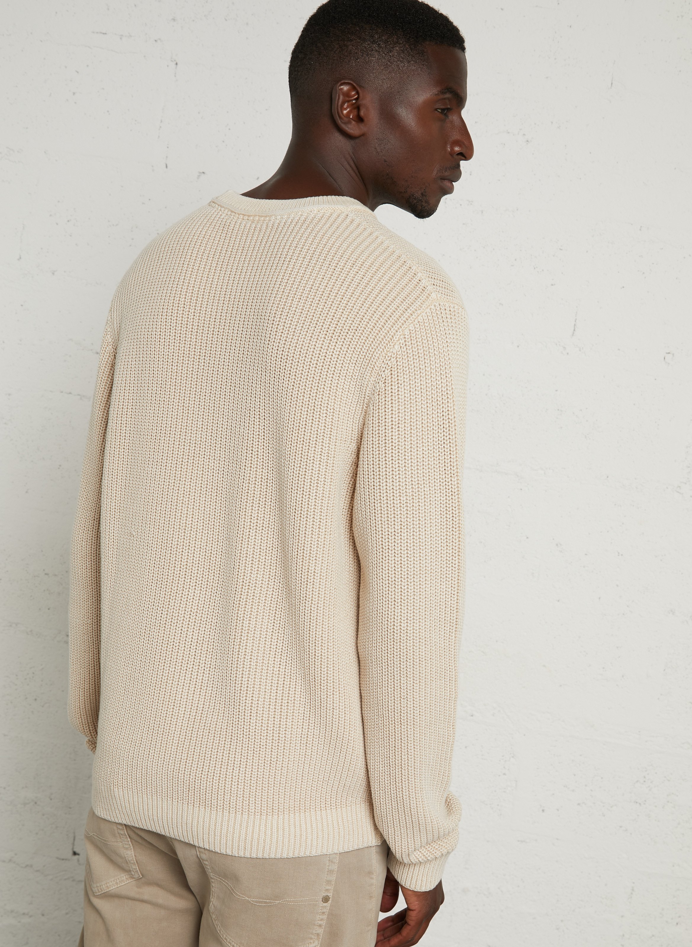 Rundhalsausschnitt Pullover aus Baumwollstrick PEPE JEANS Beige