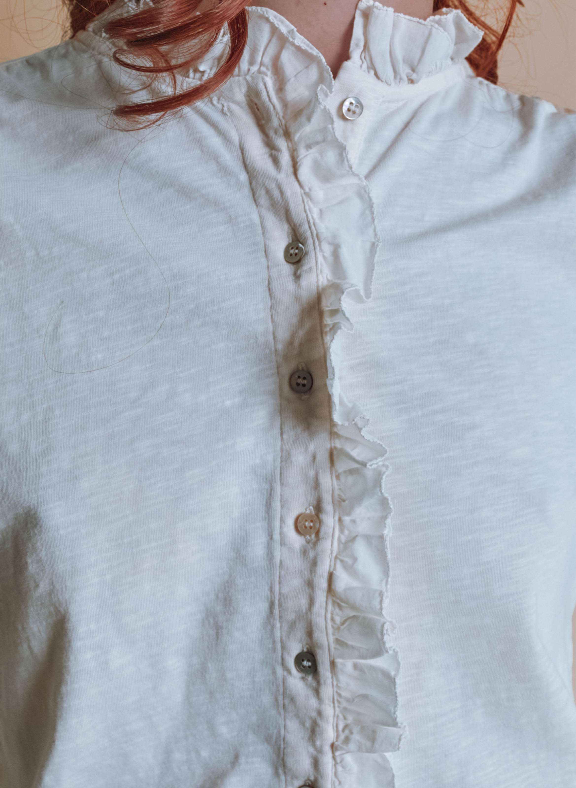 Blouse droite col rond en coton bio EMILE ET IDA Beige