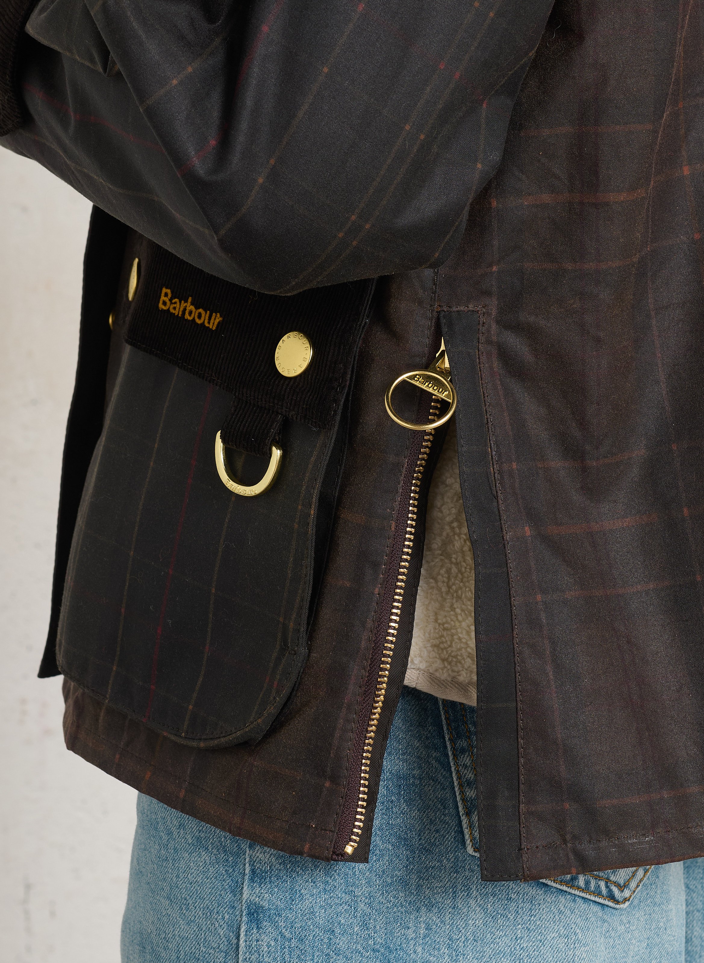 Ruime jas met opstaande kraag van katoen BARBOUR Kaki
