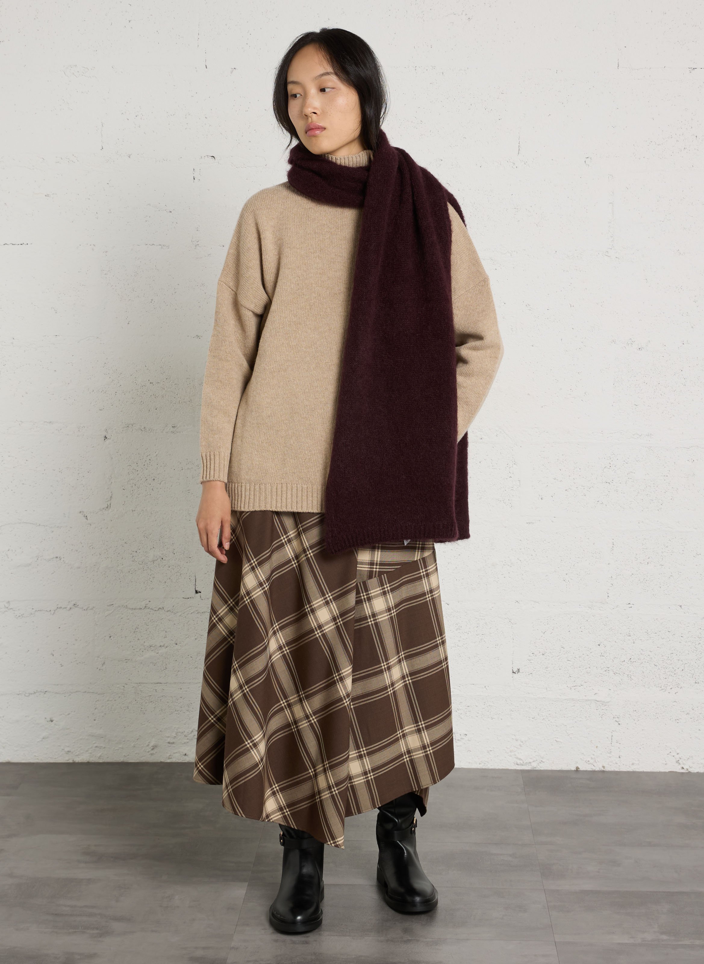 Scarf in blended mohair knit DES PETITS HAUTS