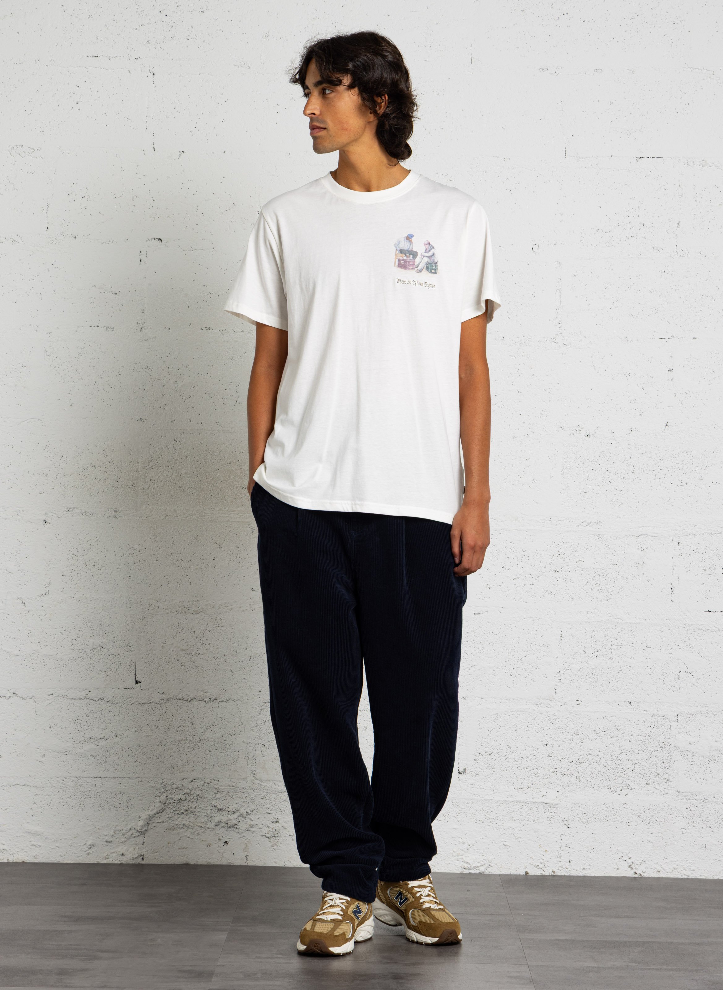 Tee-shirt droit en coton SOLID Blanc