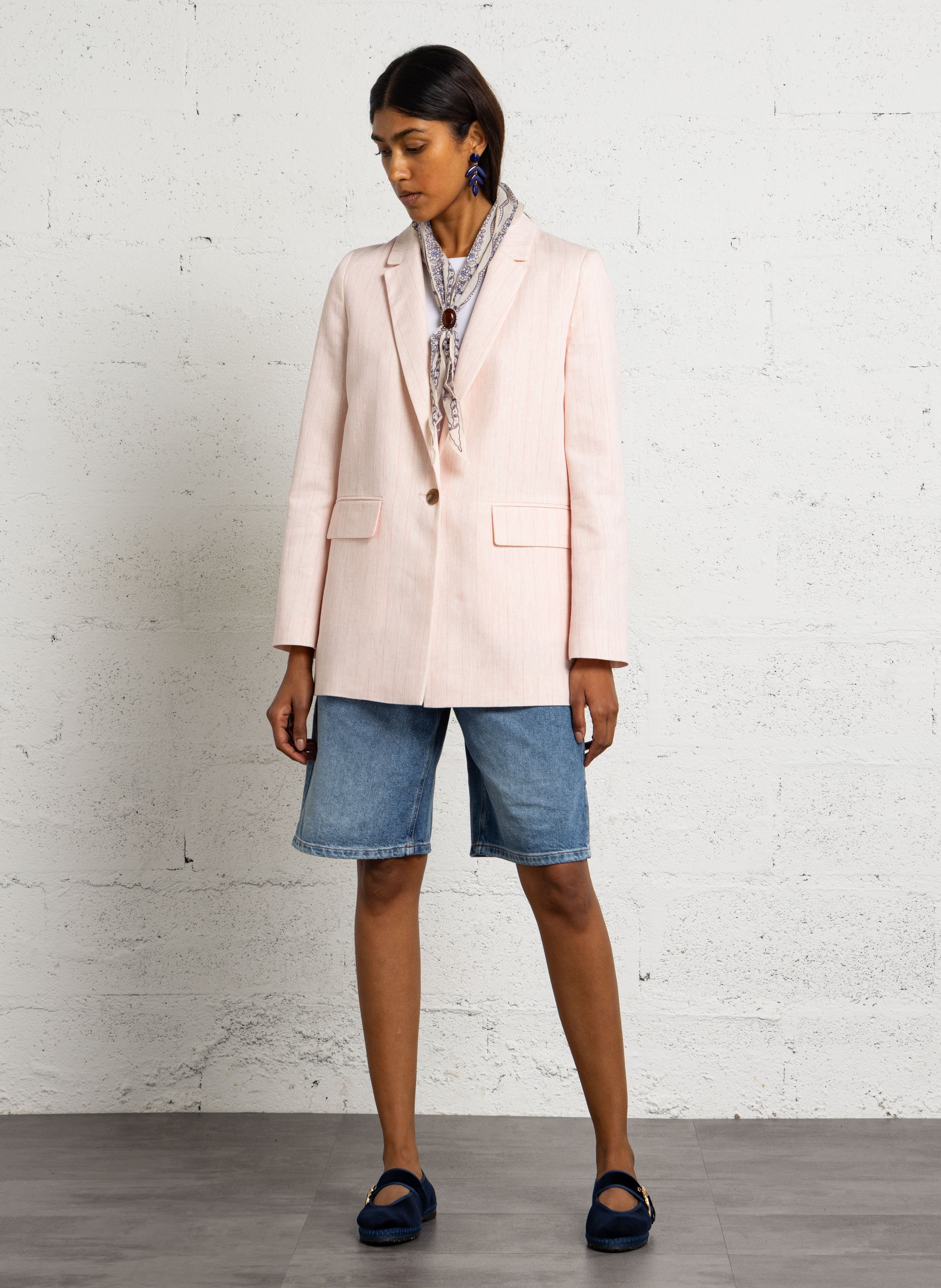 Blended cotton blazer MAISON 123 Pink