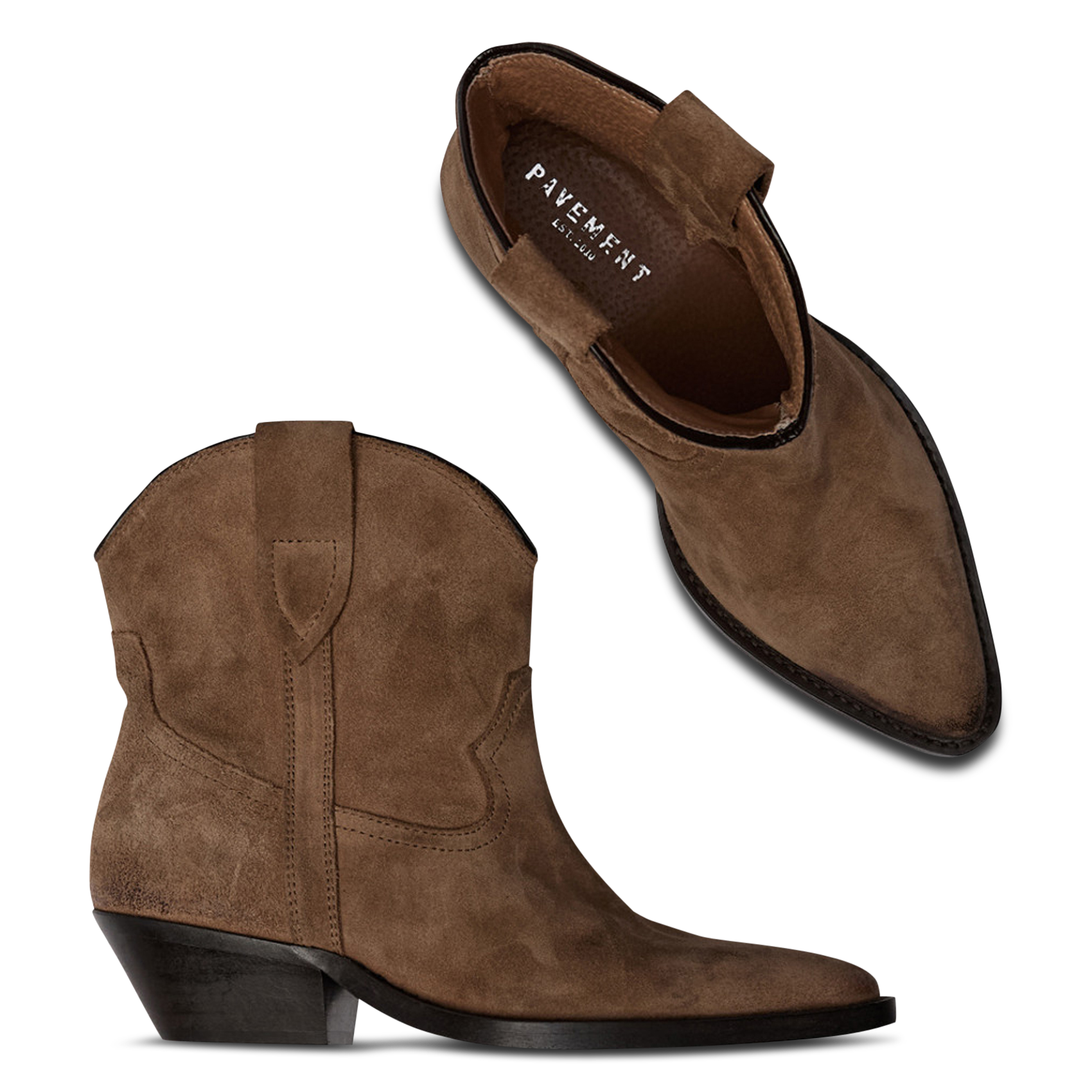 Leather mid-calf boots PAVEMENT Brown