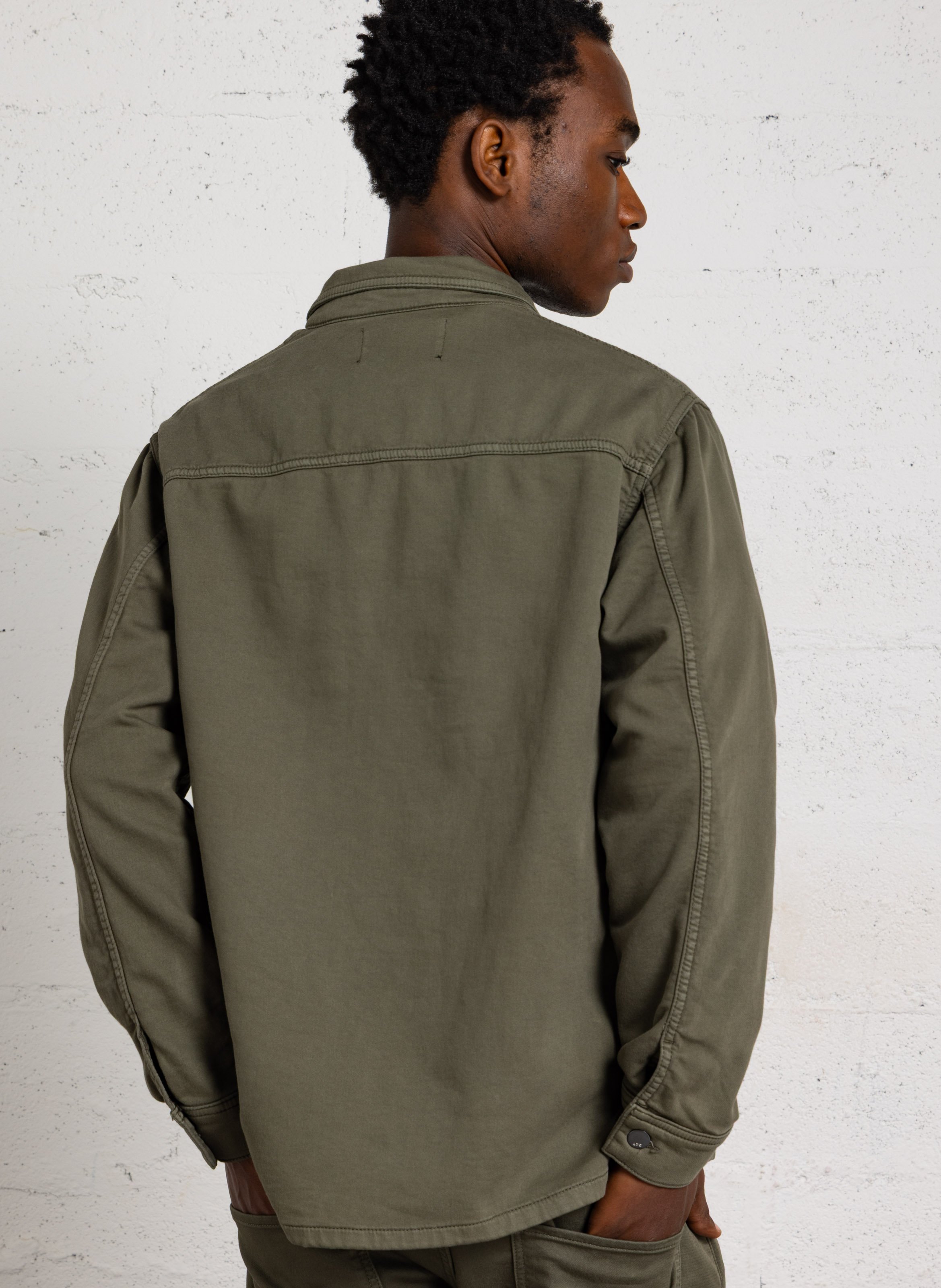 Veste col chemise en coton mélangé  LE TEMPS DES CERISES Vert