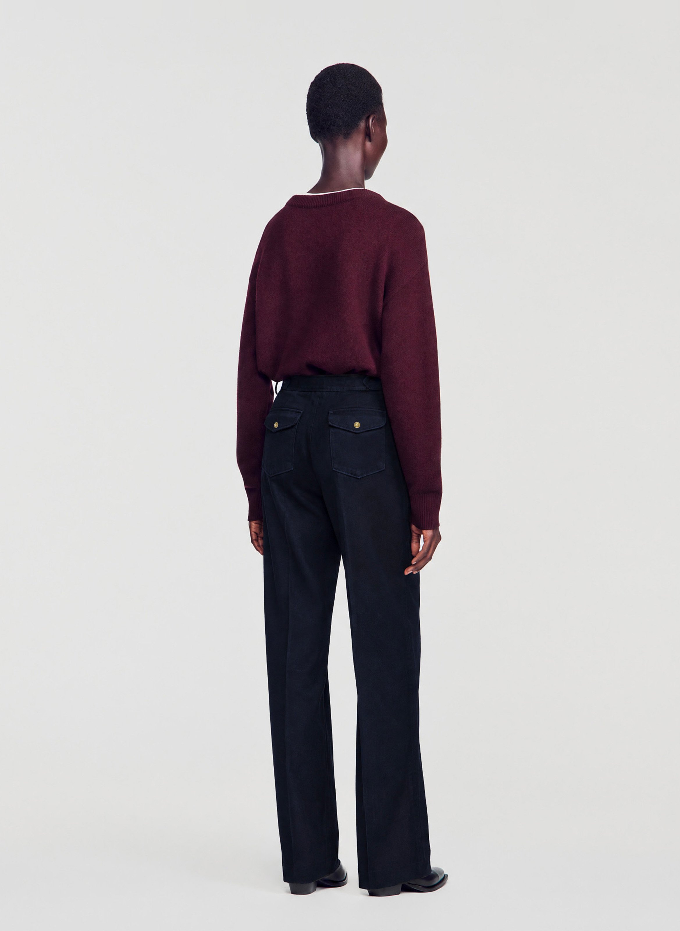 Grote katoenen jeans SANDRO Zwart