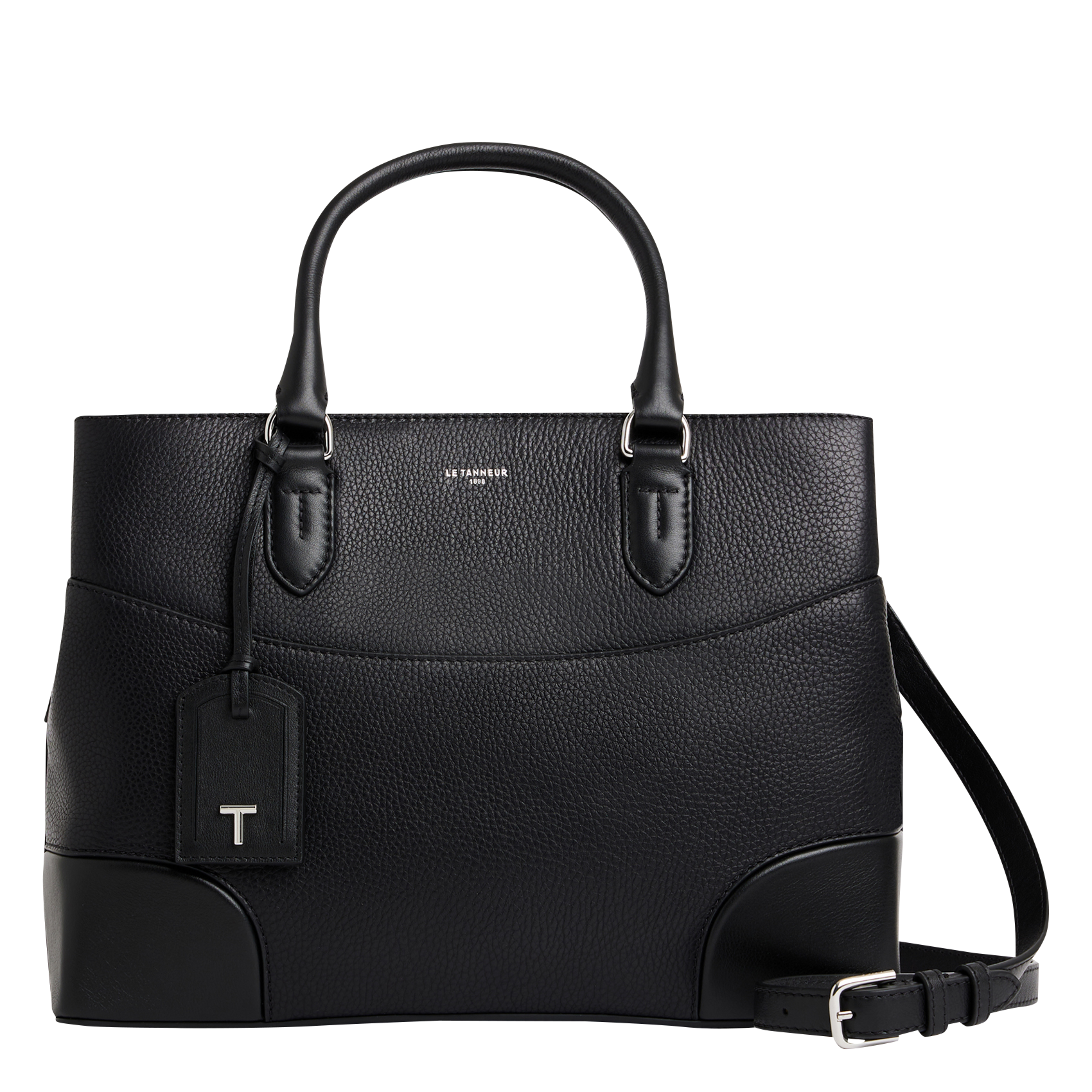 Sac à main en cuir grainé  LE TANNEUR Noir