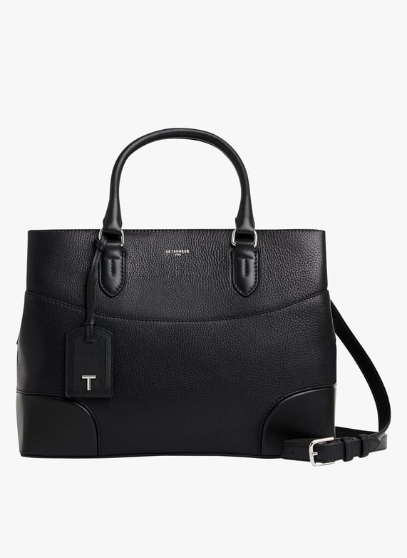 Sac à main en cuir grainé Romy Noir Le tanneur Femme Place des
