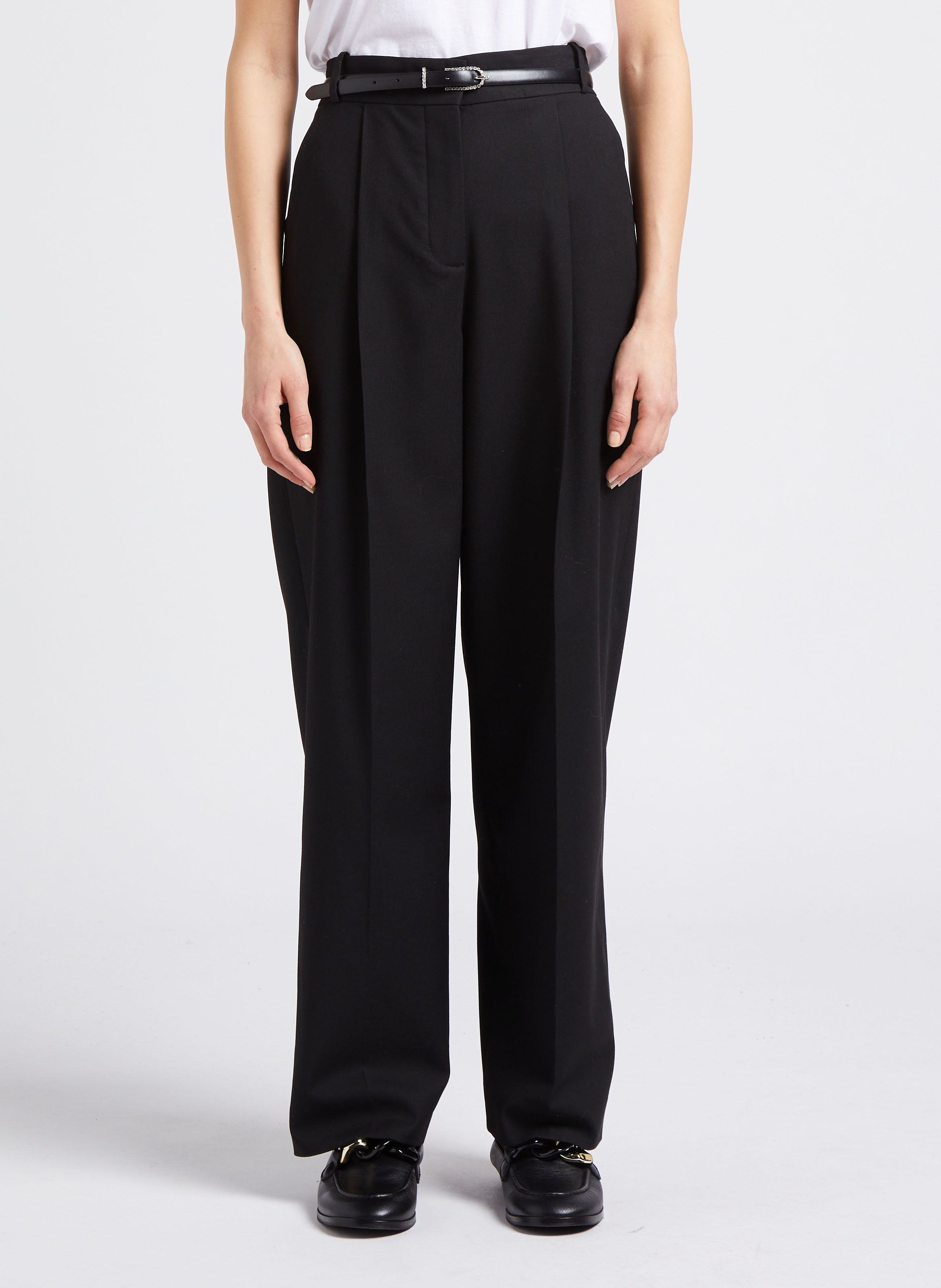 Pantalon Droit Jona Noir Ba sh Femme Place des Tendances