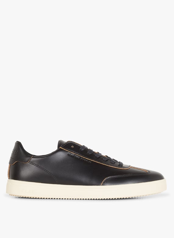 Baskets basses en cuir Deane Black leather raw edge Clae Homme