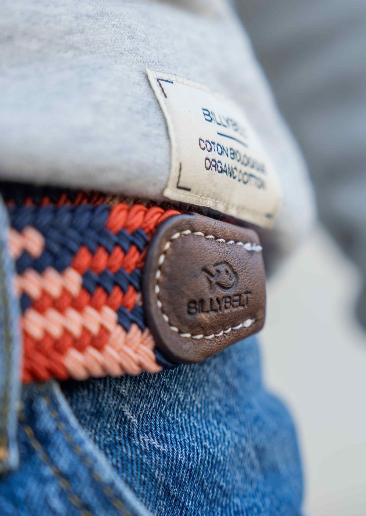 Multicolored braided elastic belt BILLYBELT Multicolored