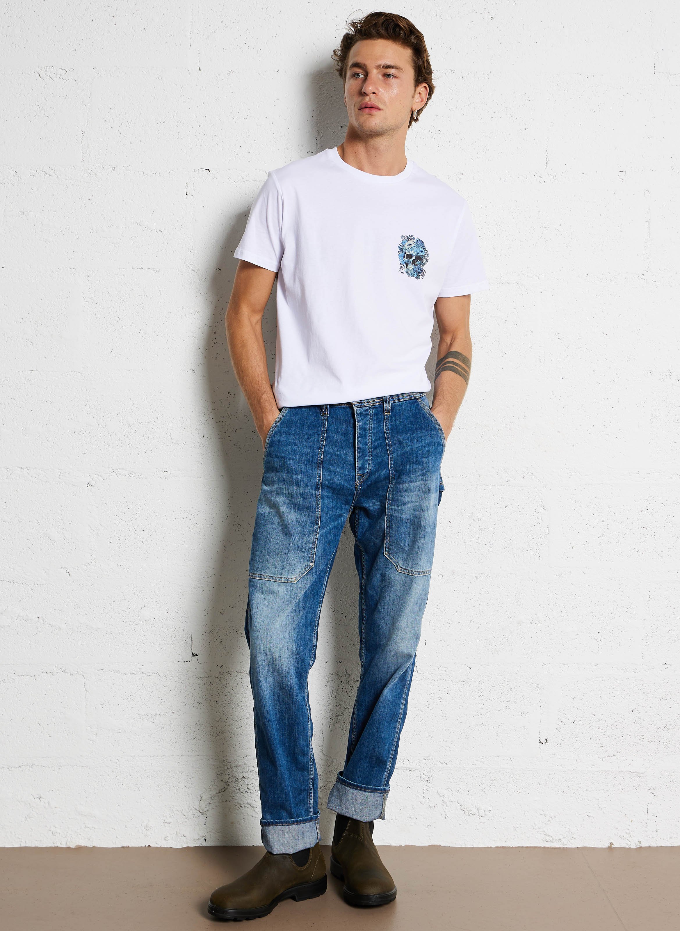 Gerade geschnittene Jeans aus Baumwoll-Mix LE TEMPS DES CERISES Blau